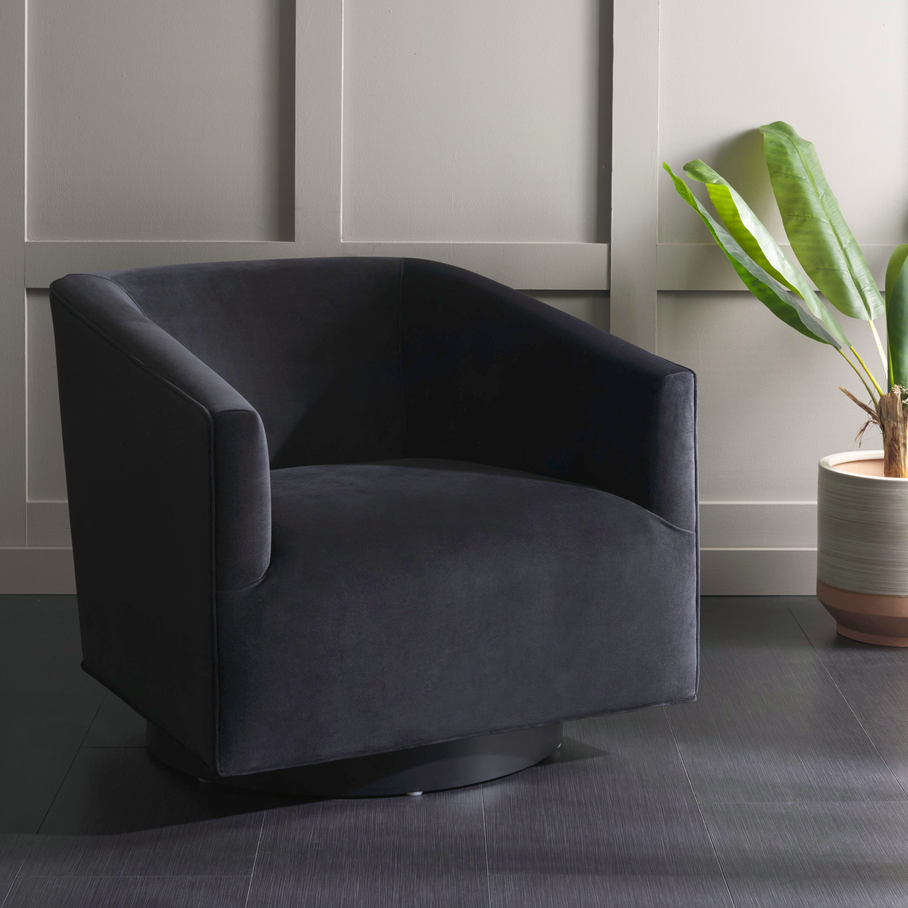 Safavieh ACH1302B Modern Black Velvet Accent Chair