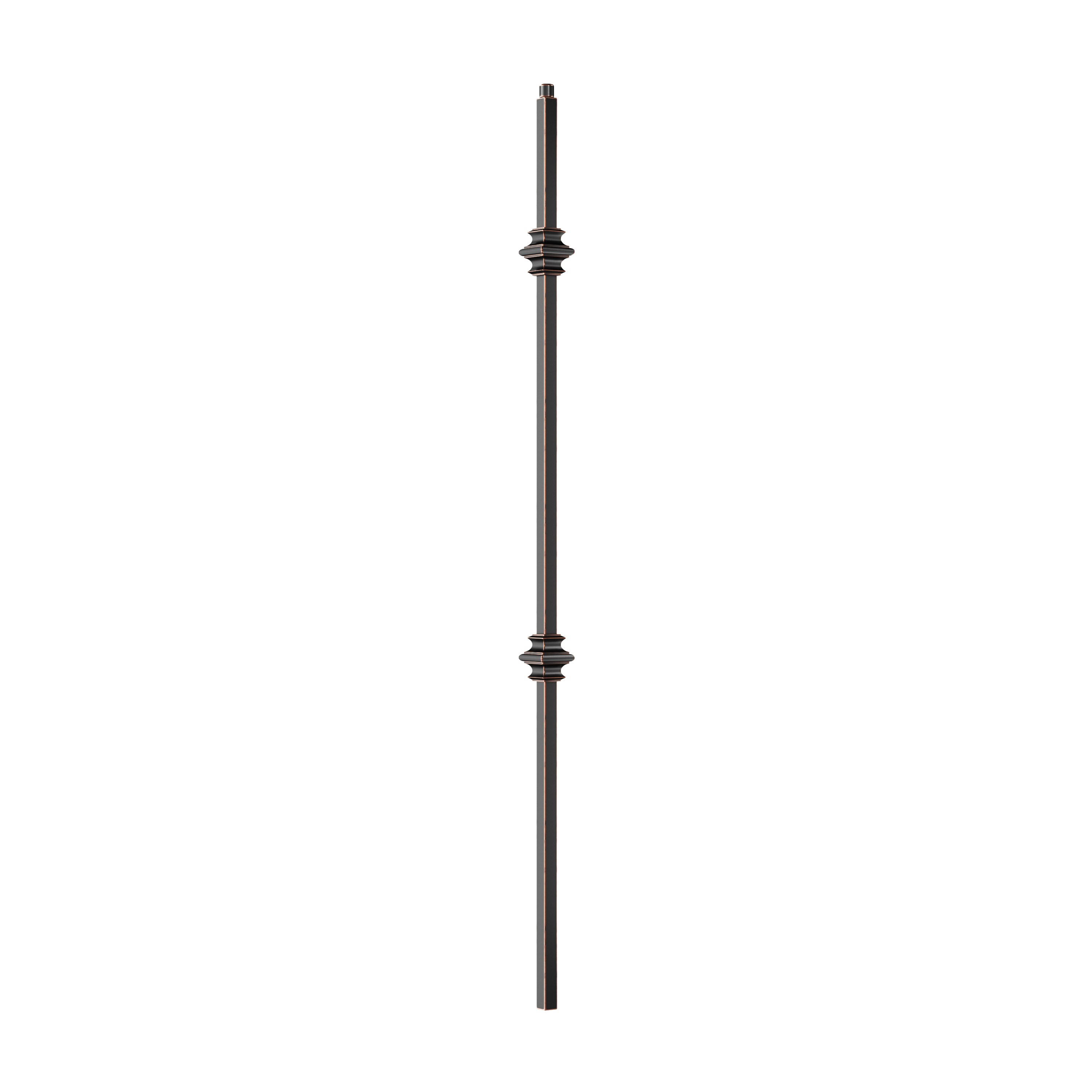 Crown Heritage 4582702RC44 44-in x 1.9685-in Rubbed Copper Wrought Iron Pin Top Double Knuckle Stair Baluster