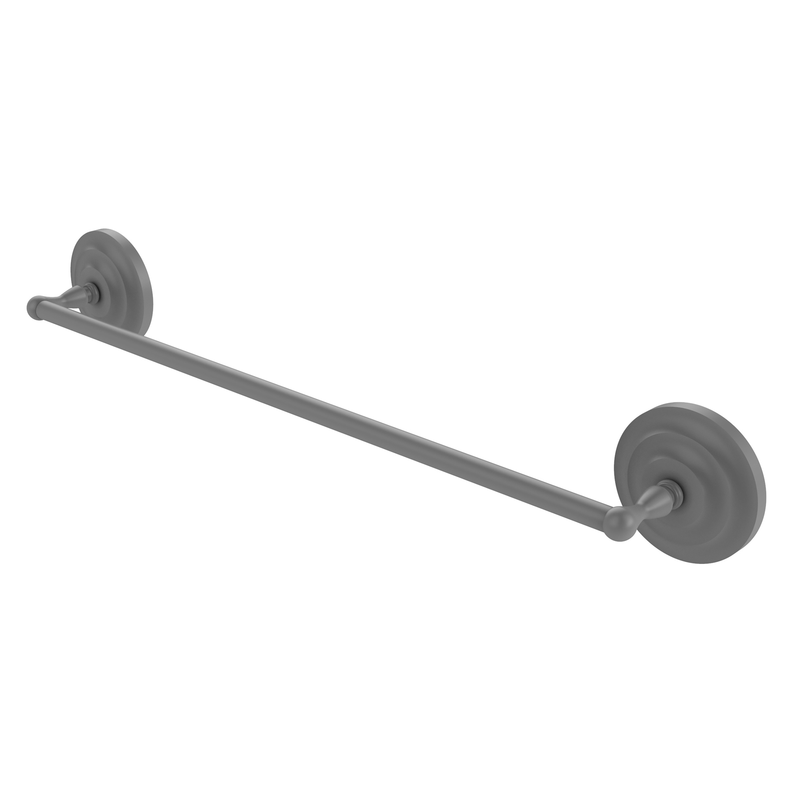 Allied Brass QN-31/18-GYM Que New 18-in Matte Gray Wall mount Single Towel Bar