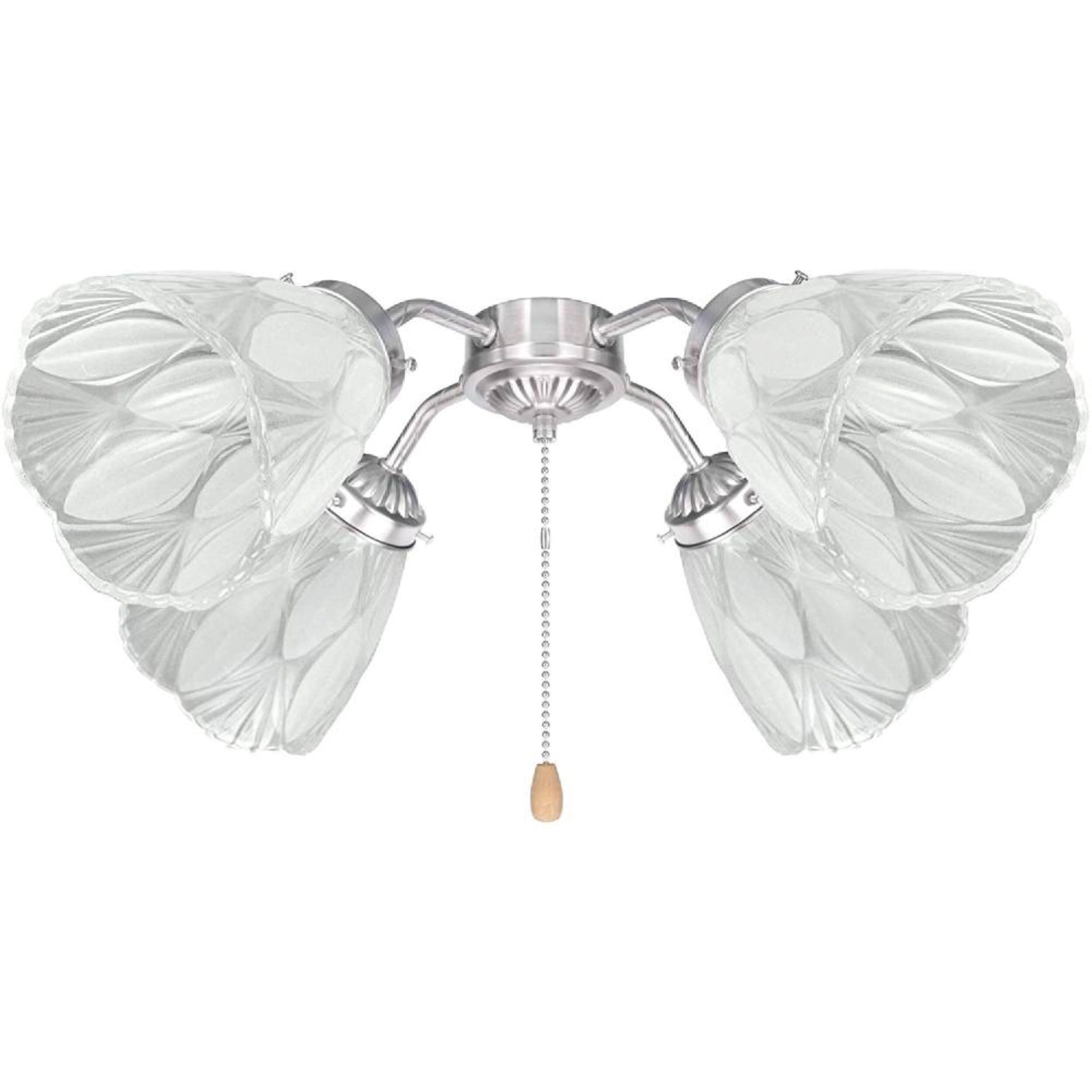 Clear Frosted Glass Bell Ceiling Fan Replacement Shades, Set of 4