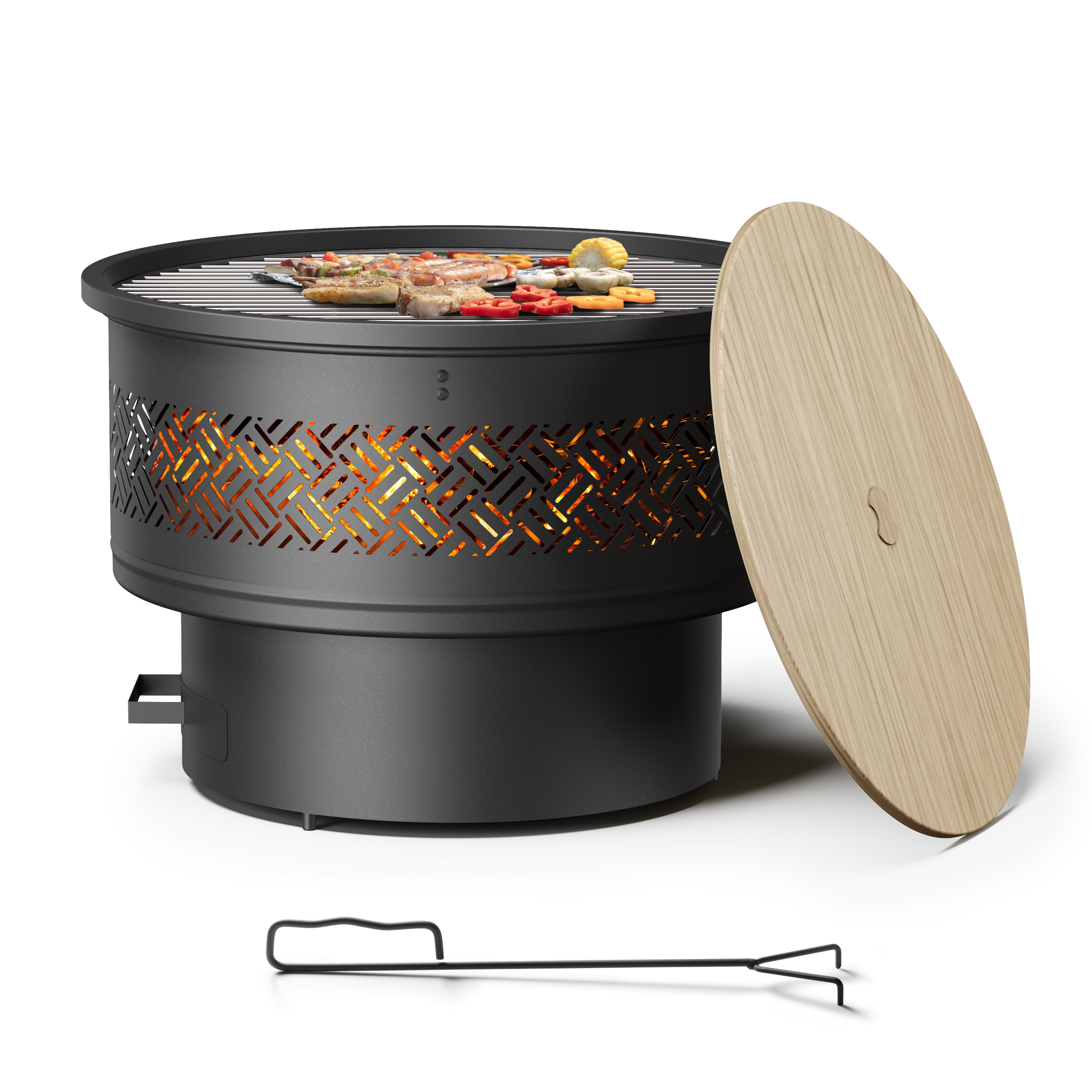 Vicinity FP012-26 26-in W Painted Iron Wood-Burning Fire Pit