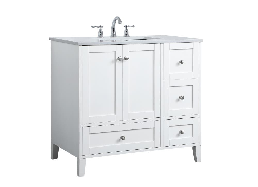 Elegant Decor First Impressions 36-in White Undermount Single Sink ...