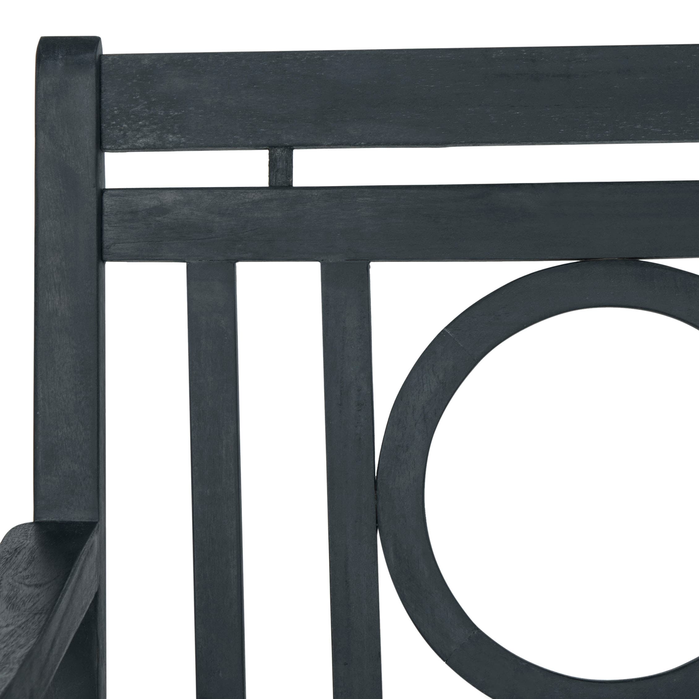 Montclair Transitional Acacia Wood 3-Seat Outdoor Bench in Beige/Black