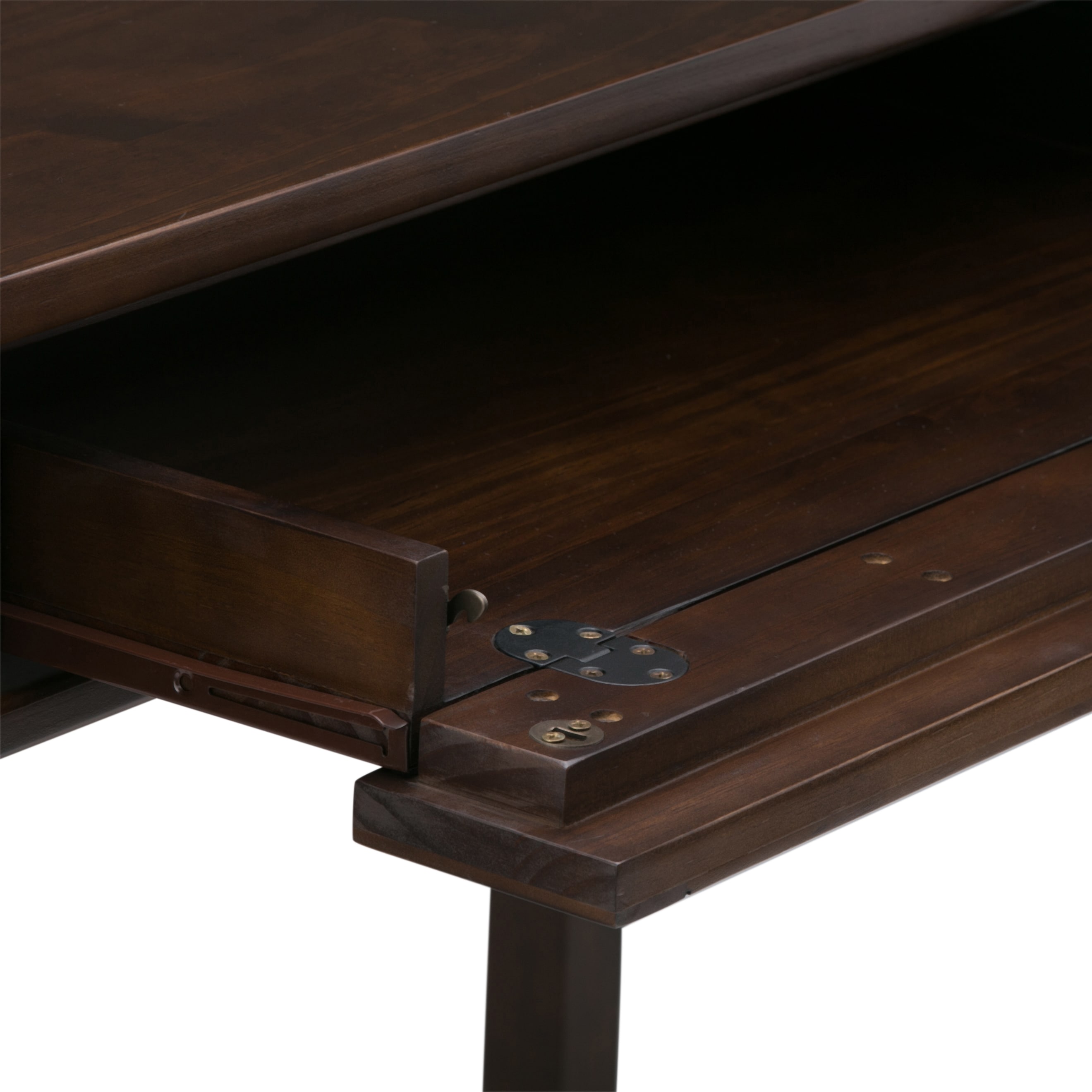 Tobacco Brown Solid Wood Writing Desk with Keyboard Tray