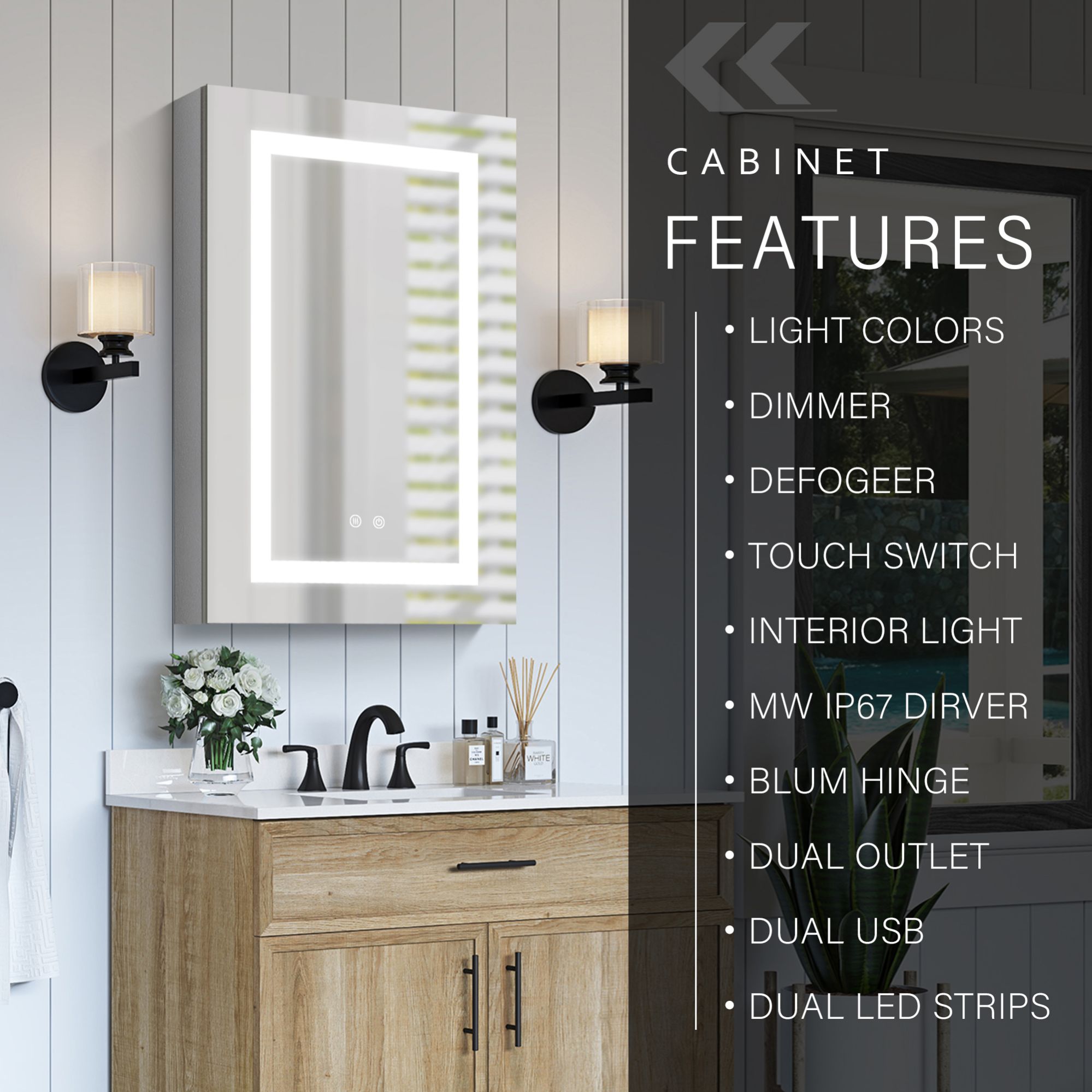 WELLFOR GIS-928P172238 Bathroom-Wall-Cabinets - View #6
