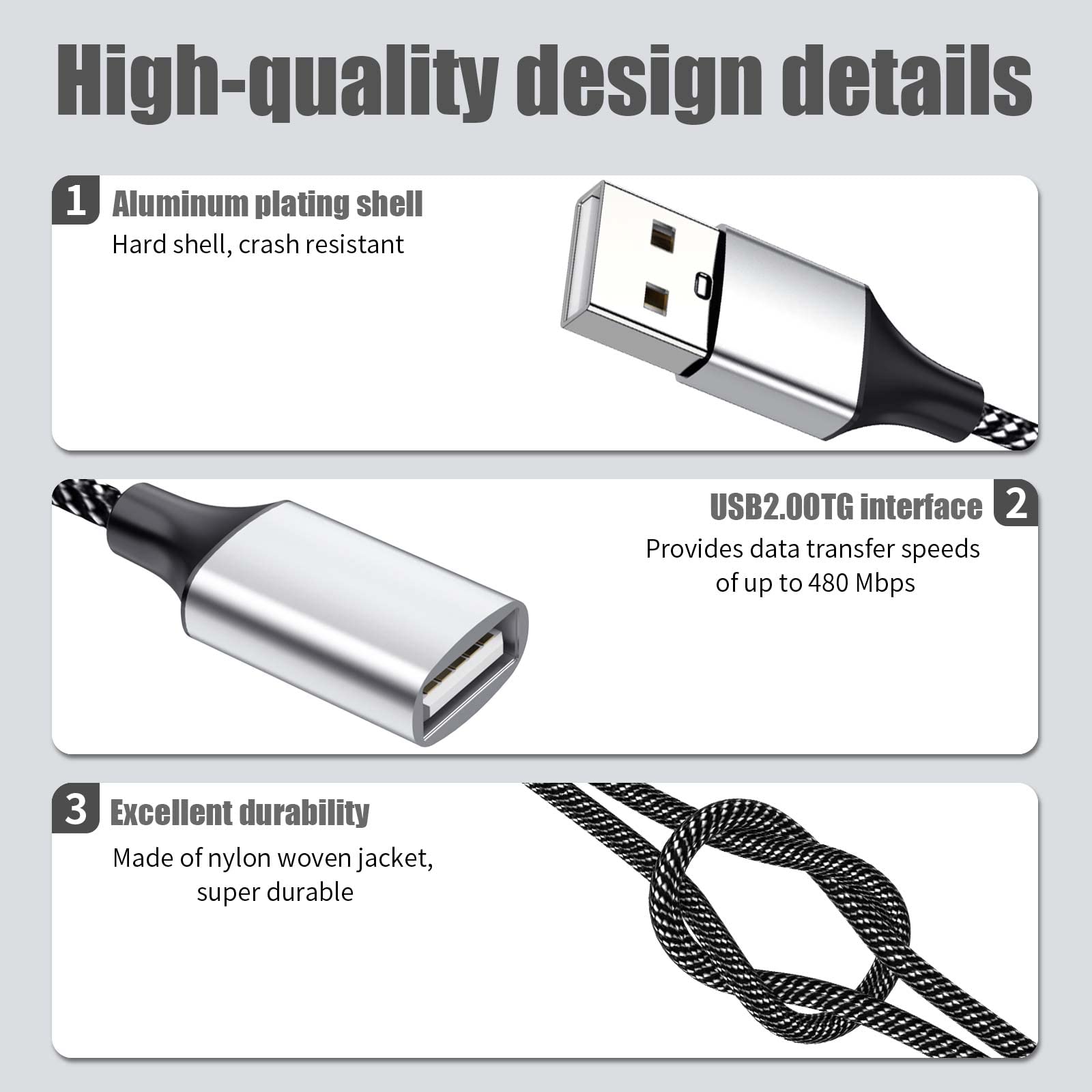 Adrinfly LAD0812D034 Usb-Cable - View #3