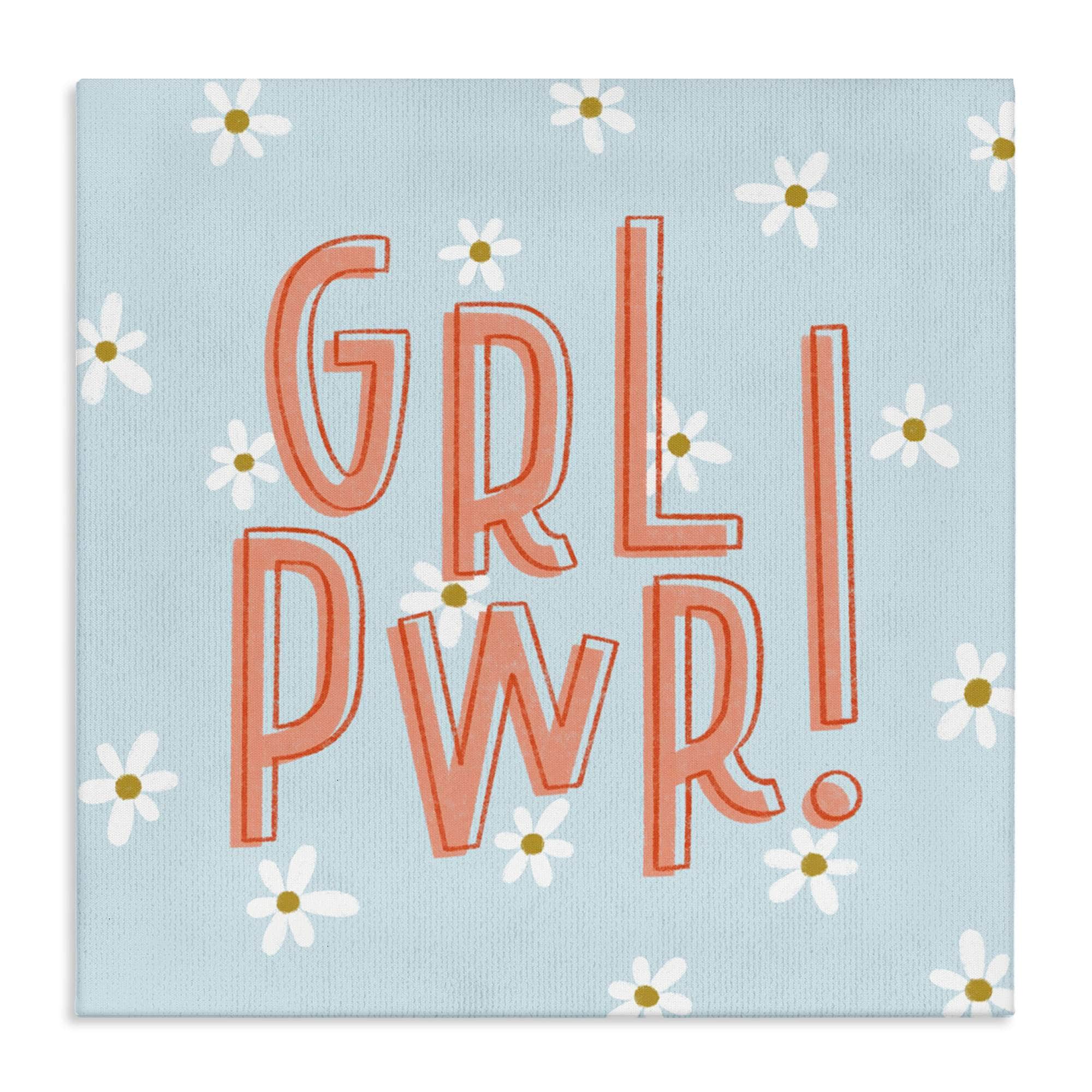 Stupell Industries BT-421-CN-24X24 Girl Power with Daisy Patterns Canvas design by Sarah Hickman