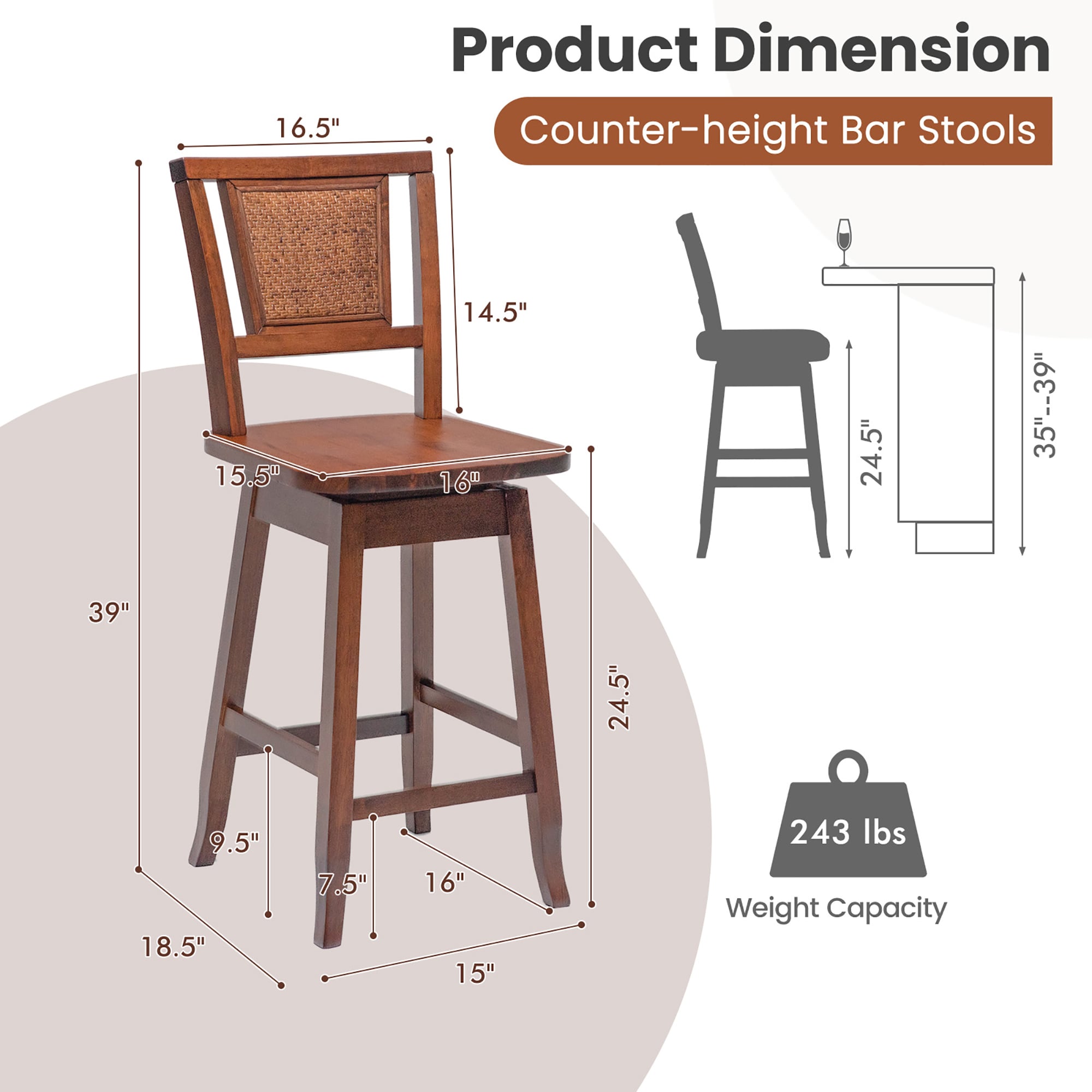 Costway SXL00138 stools - View #2