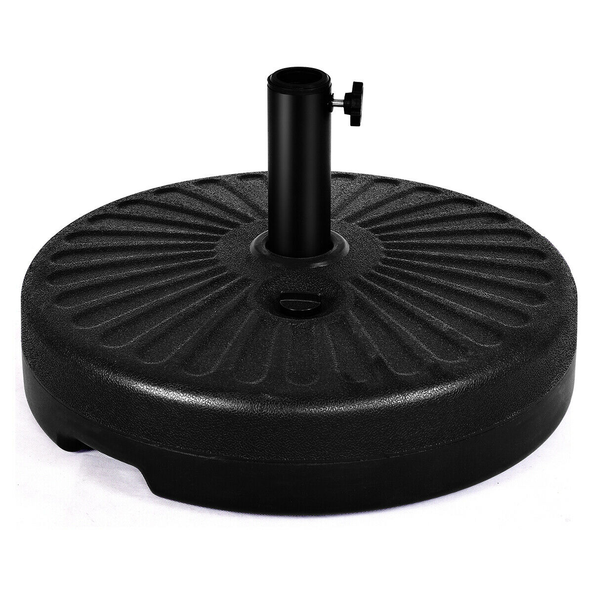 Costway -  20 Inches Round 23L Water Filled Umbrella Base Stand Self-filled Patio Furniture Black