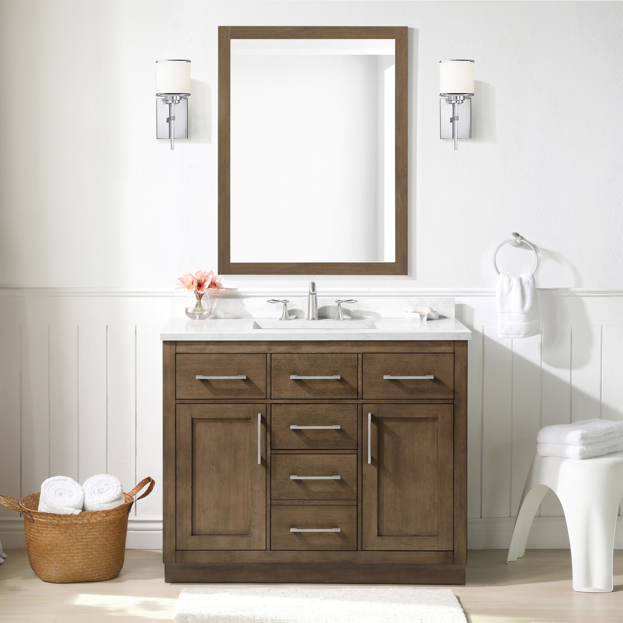 OVE Decors Athea 42-in Almond Latte Undermount Single Sink Bathroom ...