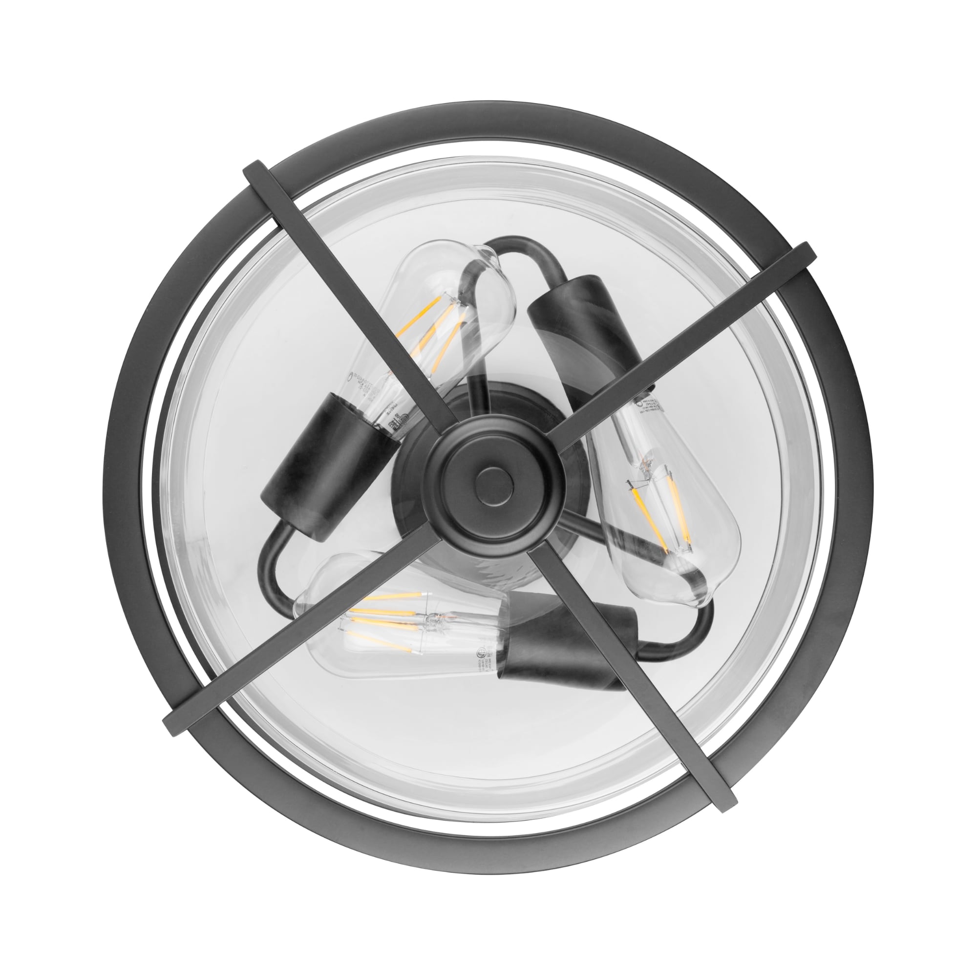 allen + roth Buxton Creek 3-Light 13-in Matte Black Semi