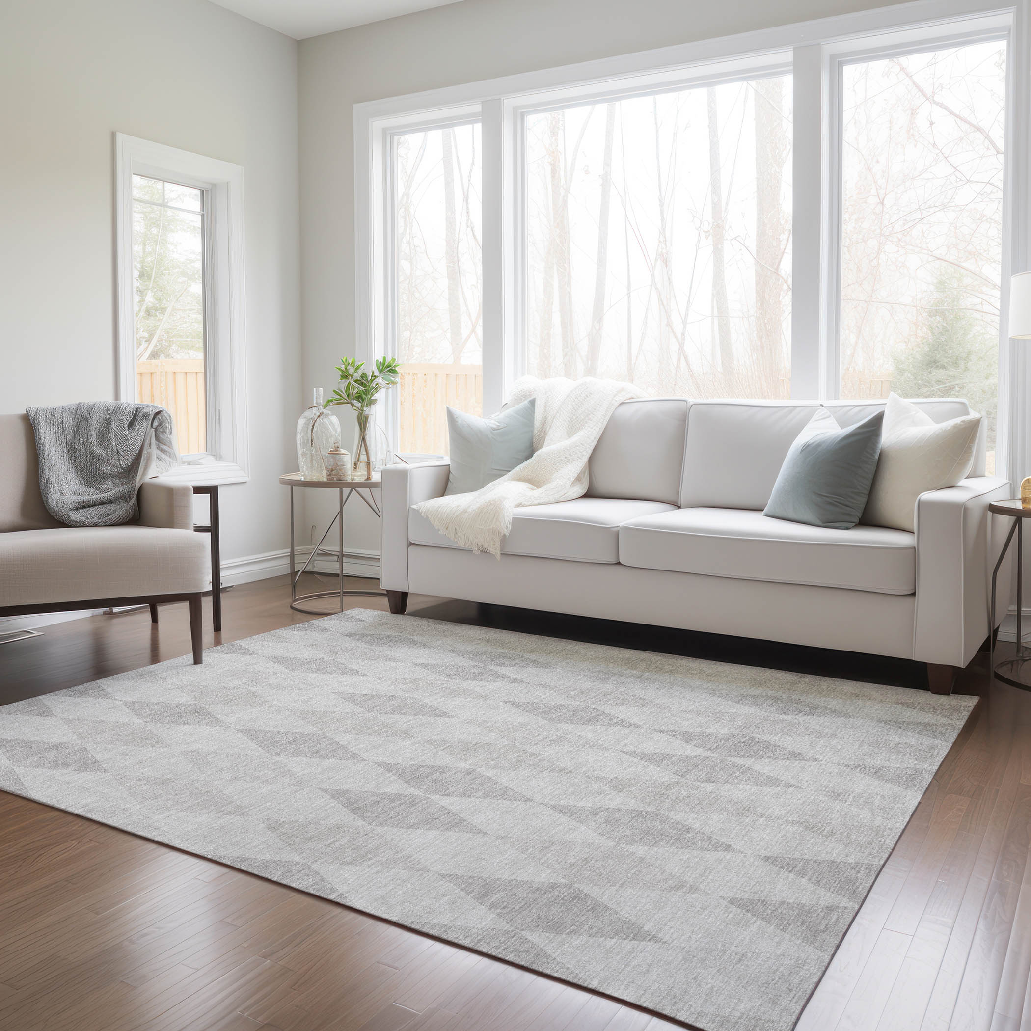 Addison Rugs ACN561IV8X10 Chantille ACN561IV 8 x 10 (ft) Polyester Ivory Rectangular Indoor/Outdoor Geometric Mid-Century Modern Machine washable Area rug