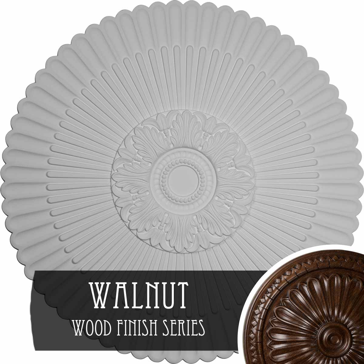 Ekena Millwork CM41NEWAS Nexus 41-in W x 41-in L Walnut Polyurethane Ceiling Medallion