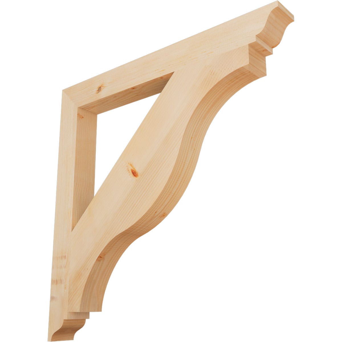 Ekena Millwork BKT04X38X38FST01SDF Funston traditional smooth 3-1/2-in x 38-in x 38-in Douglas fir Brown Wood Standard bracket