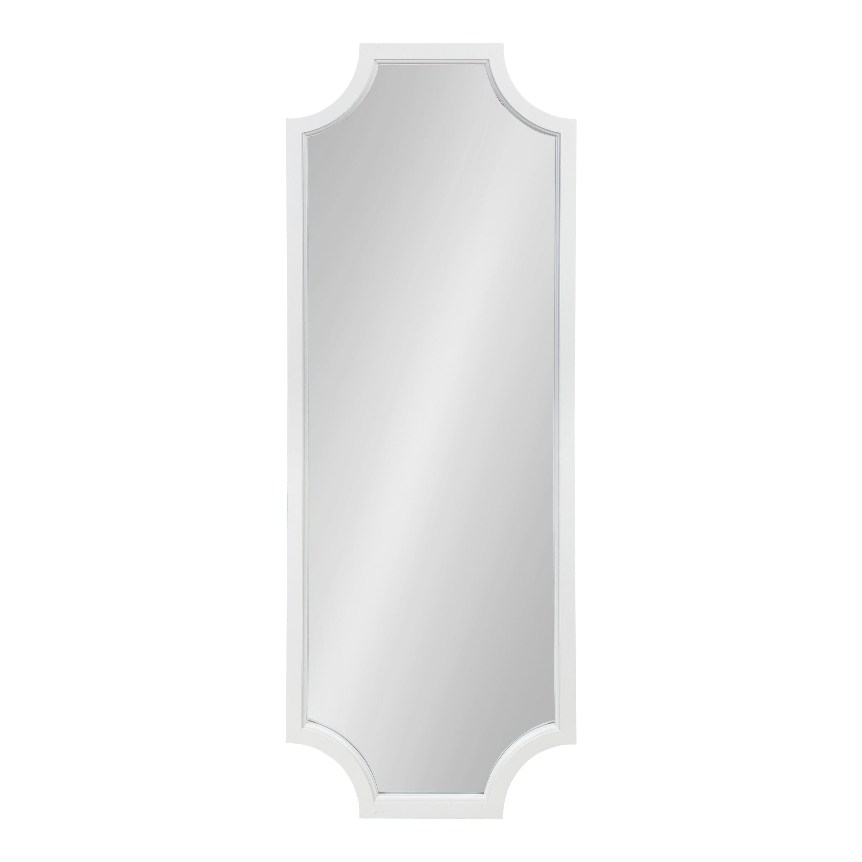 Kate and Laurel 215375 Hogan 17.88-in W x 47.75-in H Rectangle White Framed Wall Mirror
