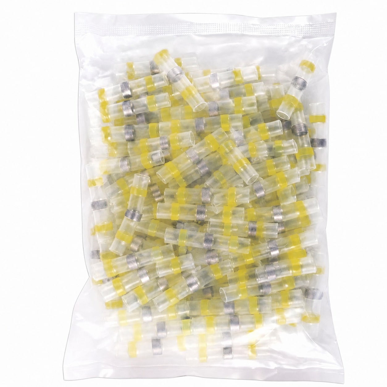 Aoibox  100 Piece Yellow Solder Seal Heat Shrink Butt Connectors AWG 12 10 Waterproof Wire Splice Terminals