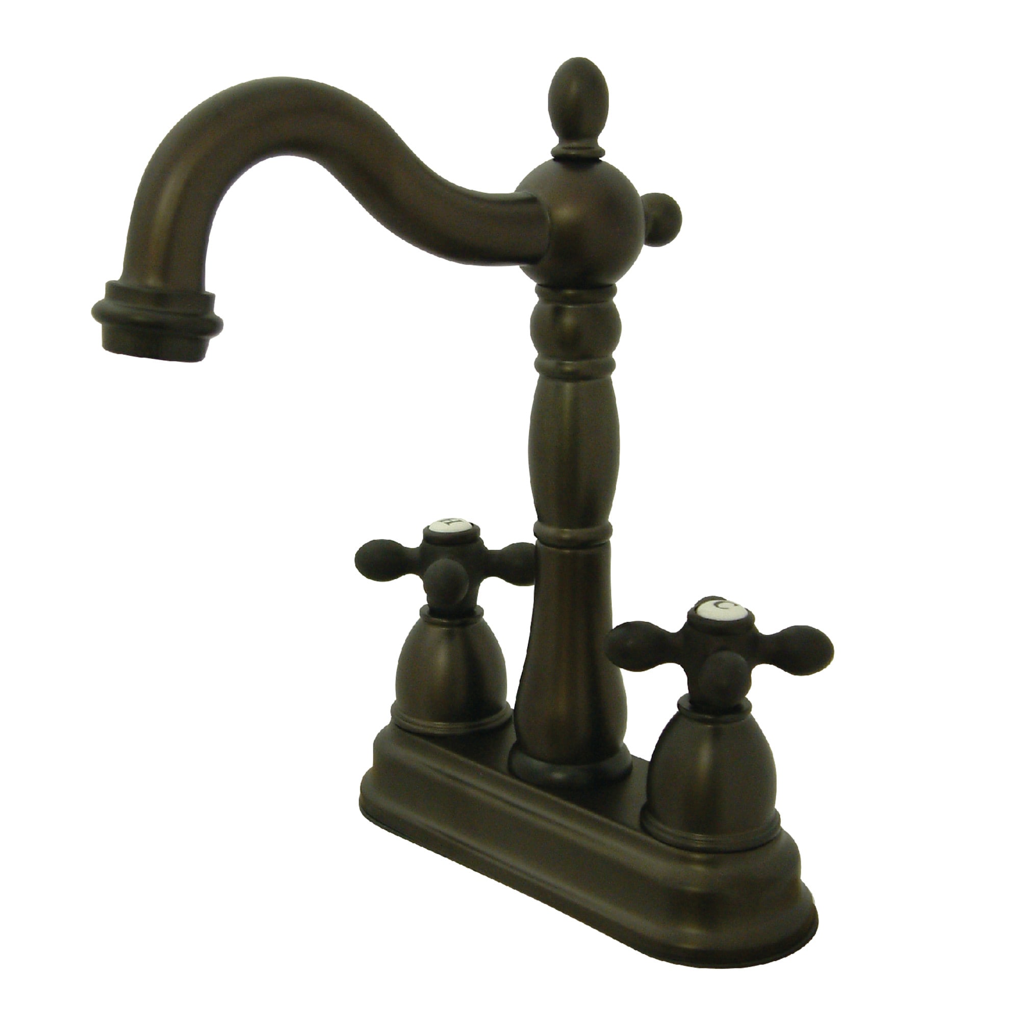 Elements of Design EB1495AX New Orleans Oil-rubbed bronze Double Handle Deck-mount Bridge Kitchen Faucet ( Deck Plate Included )