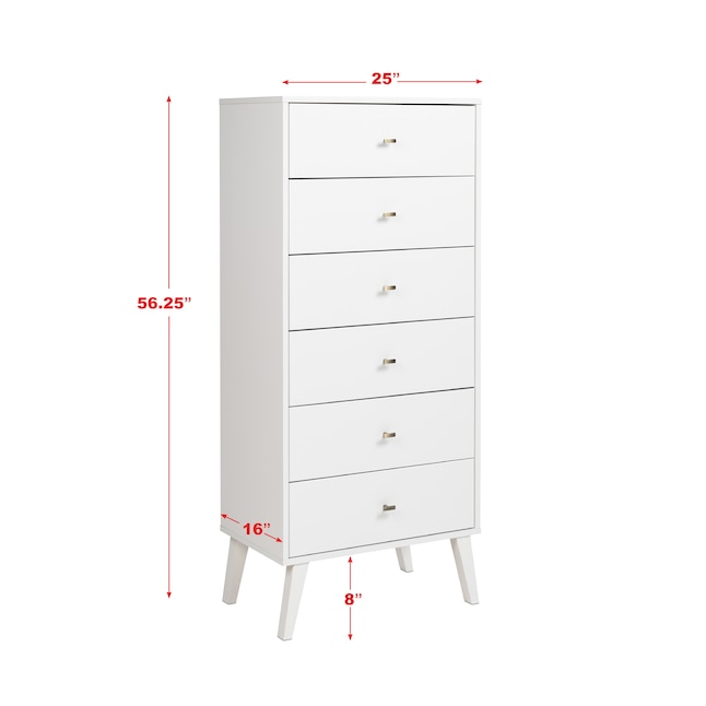 Prepac Milo White Pine 6 Drawer, Ikea Dresser White 6 Drawer Tall