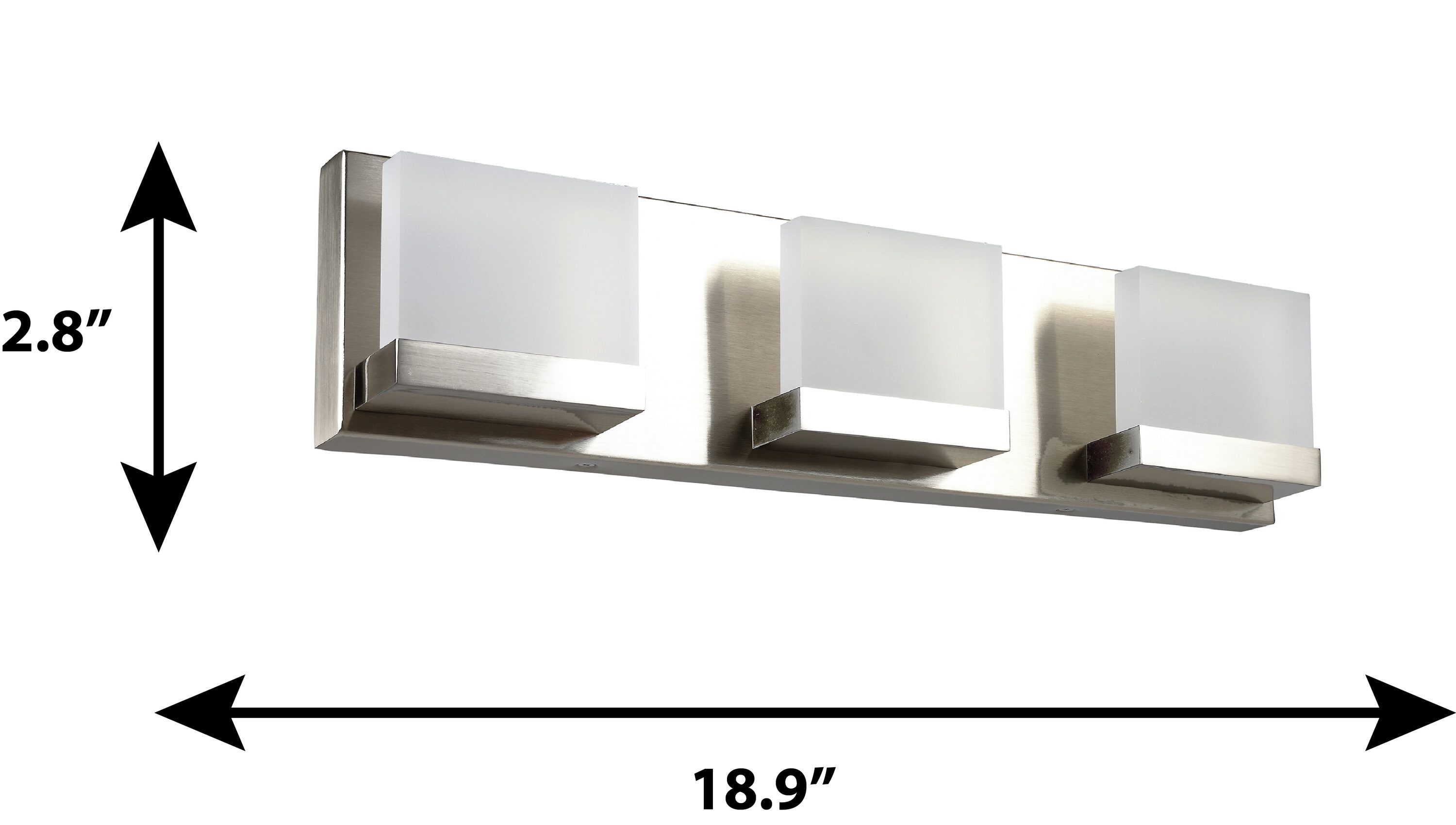 allen + roth Cora 18.9-in 3-Light Brushed Nickel LED Modern ...