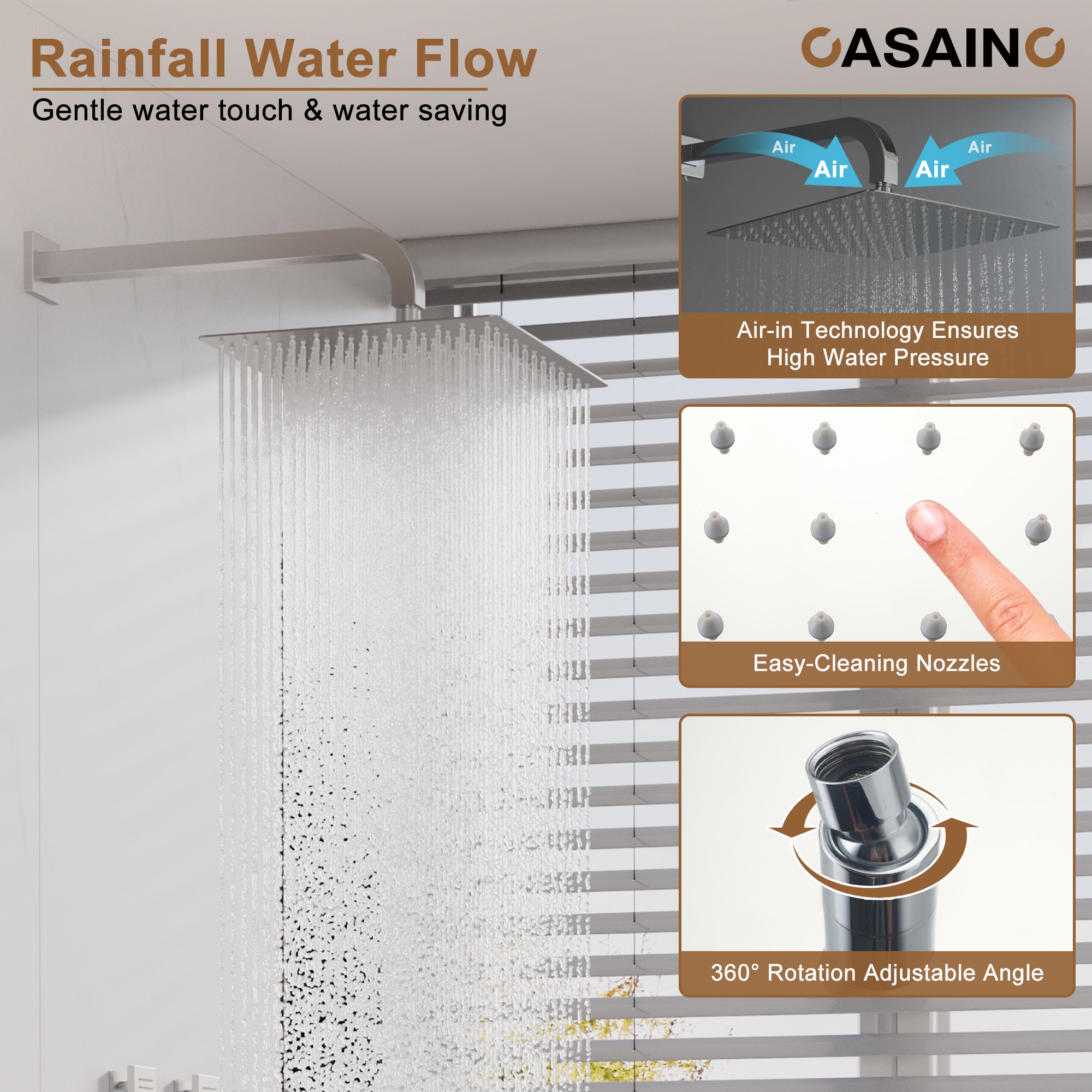 CASAINC DB-98102LSJ-10 Showerhead-Bar-Panels - View #6