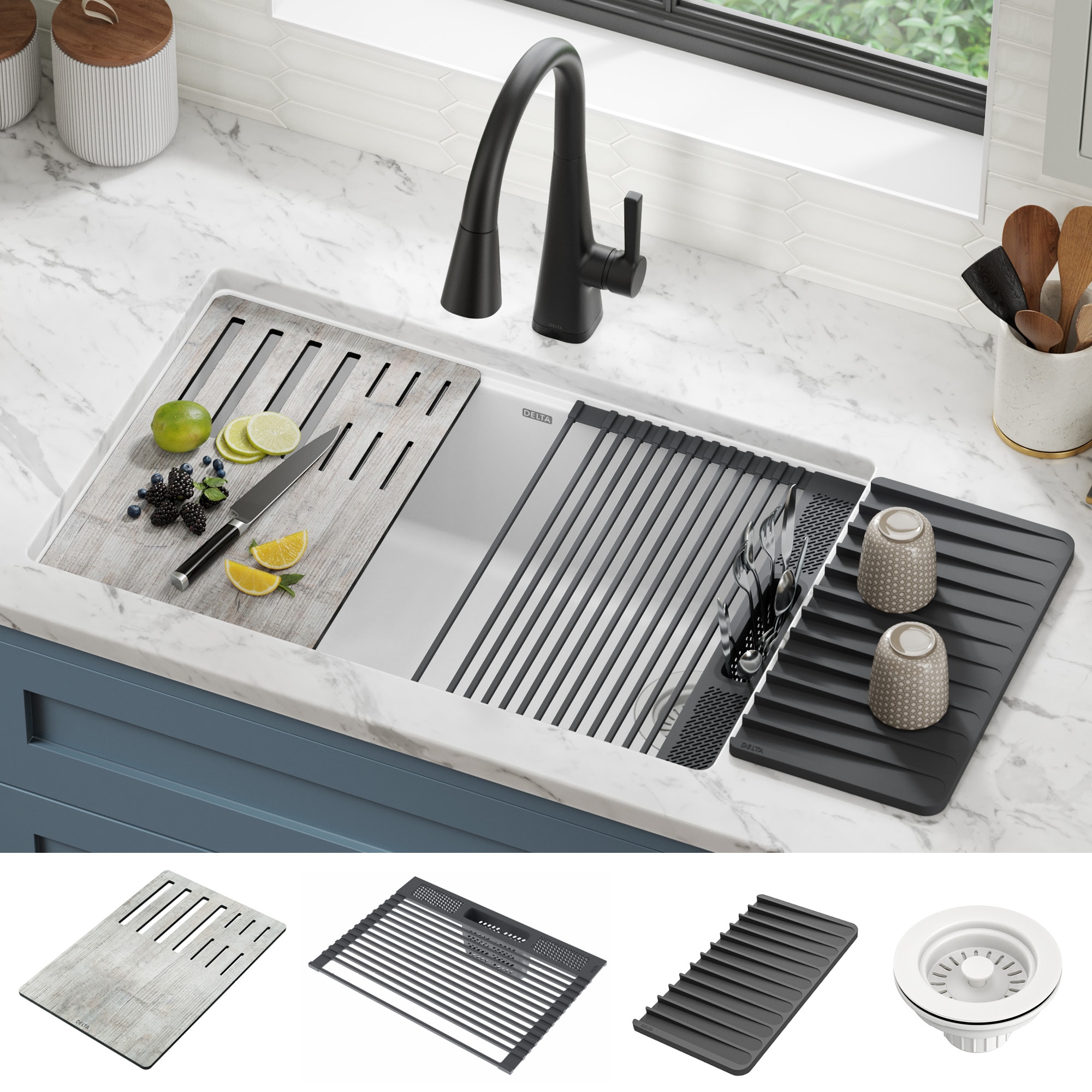 Granite Kitchen Sink Divider Single Sink Bowl Home Improvement Kitchen  Accessories Household Vegetables Drain Baske Sink Basin