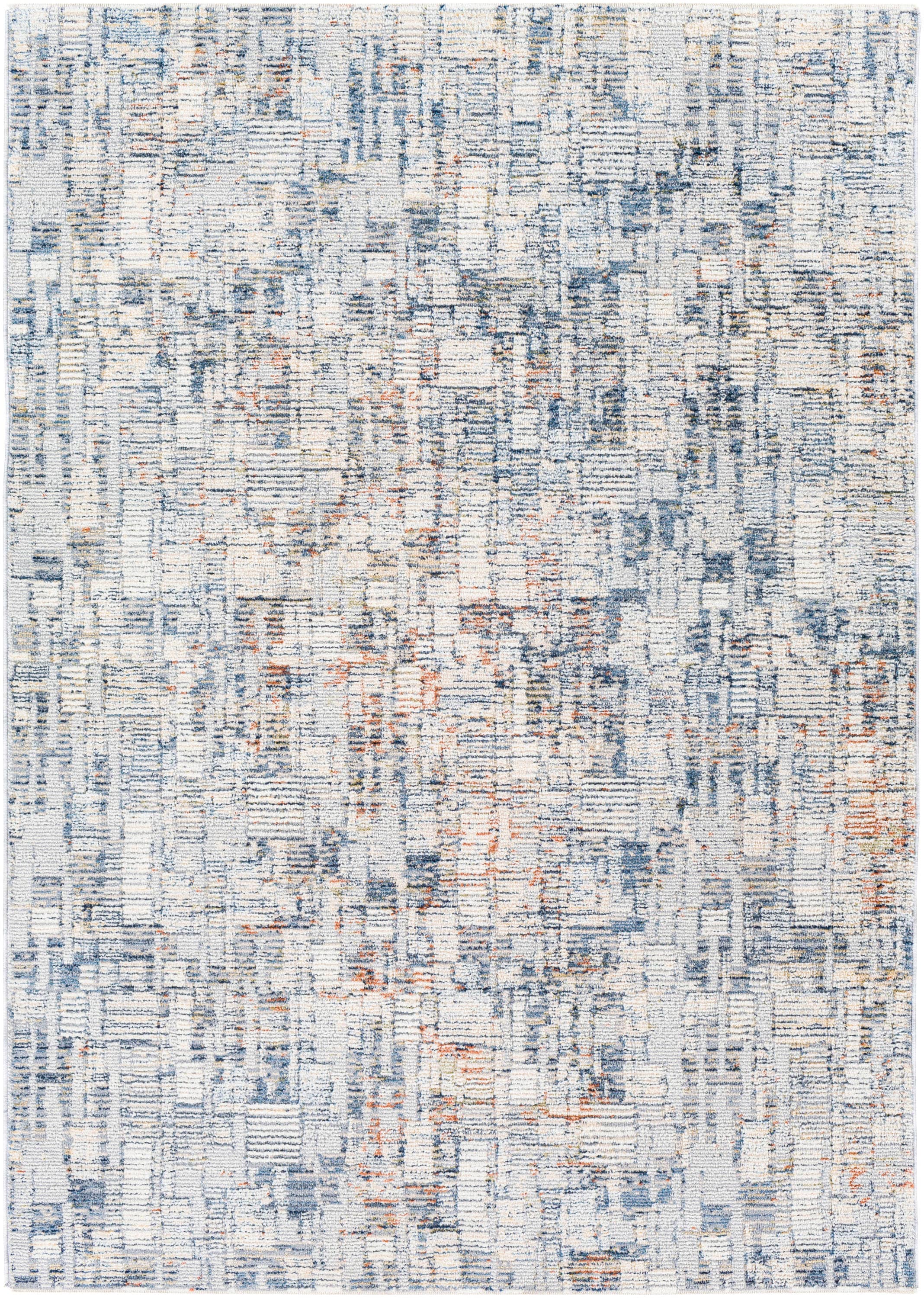 Gray and Multicolor Abstract Synthetic Area Rug