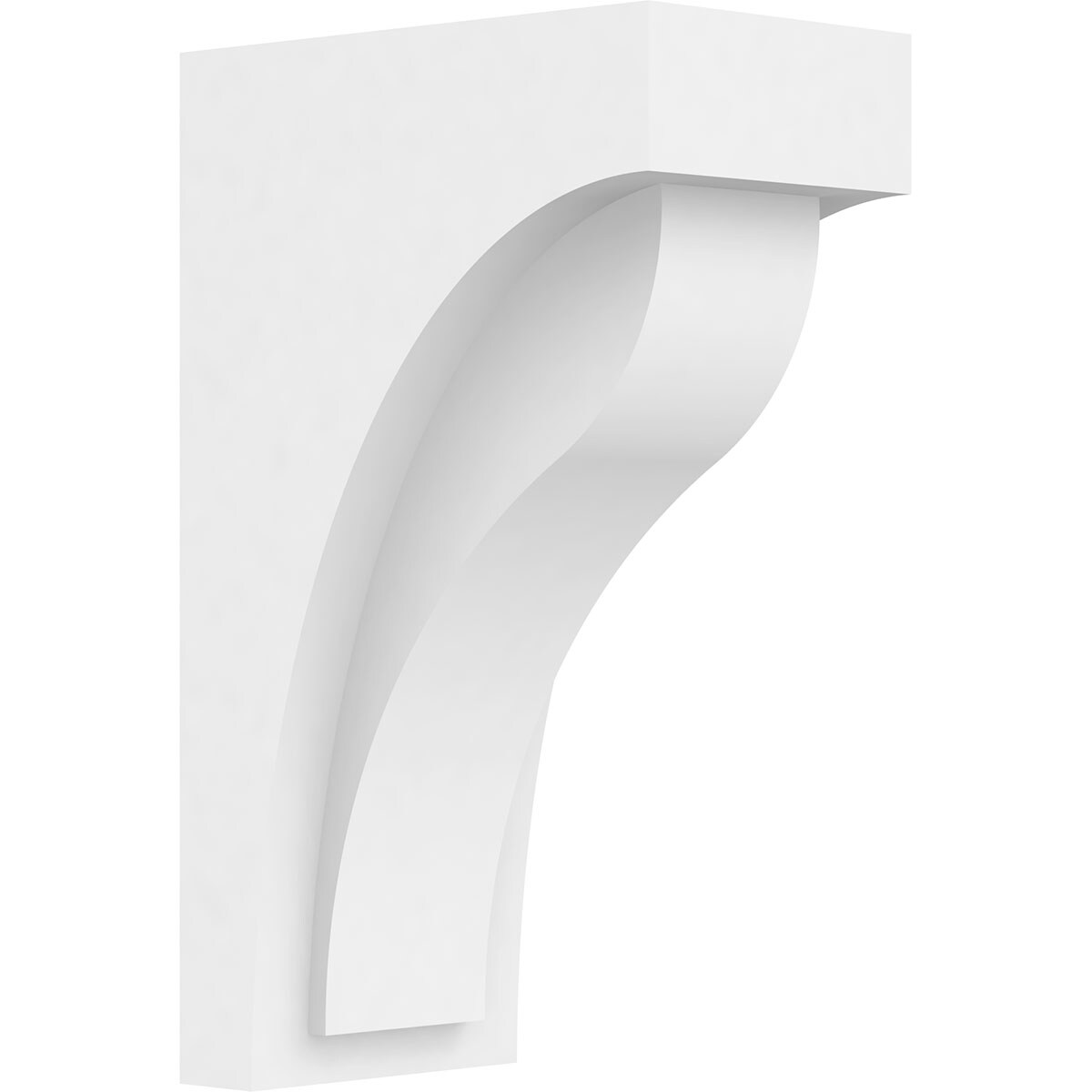 Ekena Millwork CORP05X08X13HEL 5-in x 8-in x 13.375-in Standard Helena Unfinished White PVC Paintable Corbel
