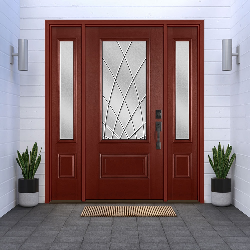 Mid Century Single door with sidelights Front Doors at Lowes.com