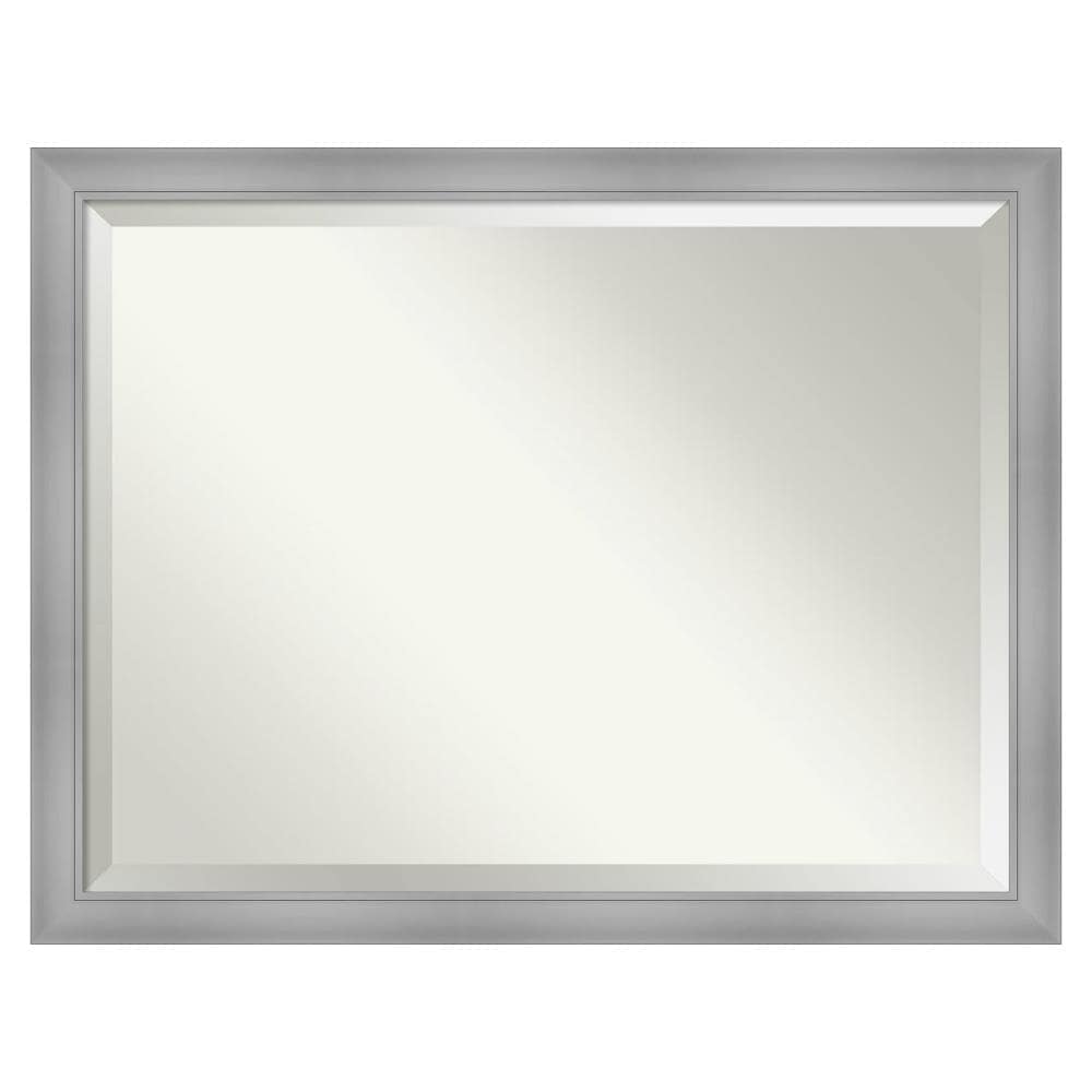 Amanti Art Flair Nickel Frame, 44 Inch Wide Vanity Mirror