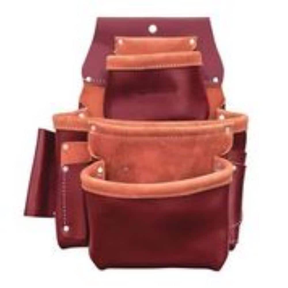 SitePro 470112  51-15060 3-Pouch Pro Leather Fastener Bag With Holders