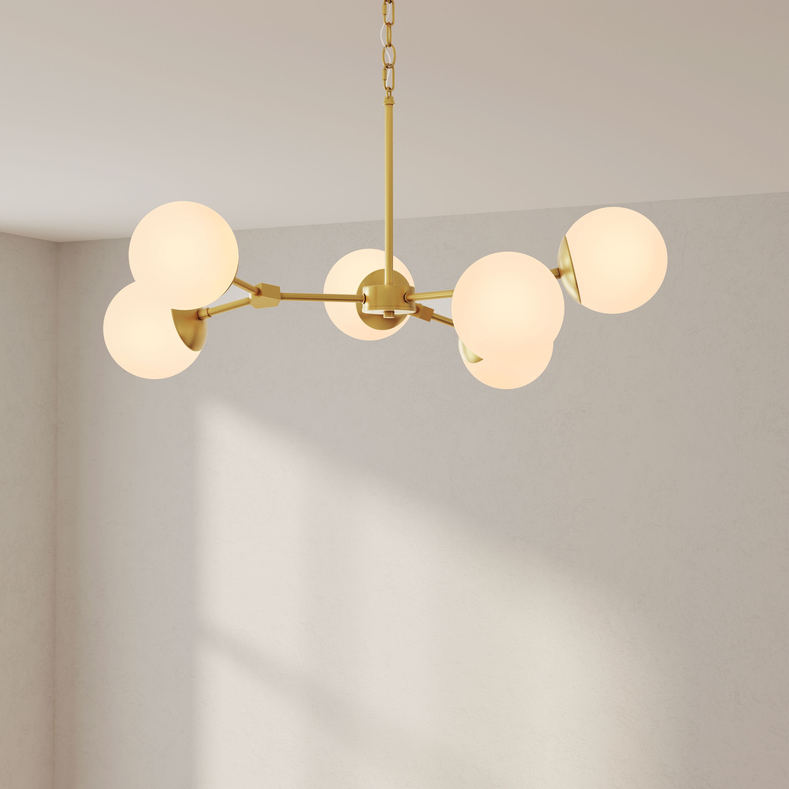 Progress Lighting P400308-109 Haas 6 -Light Brushed Bronze Mid-century For Use in Bedrooms, Dining Rooms, Foyers, Kitchens, Living Rooms Chandelier