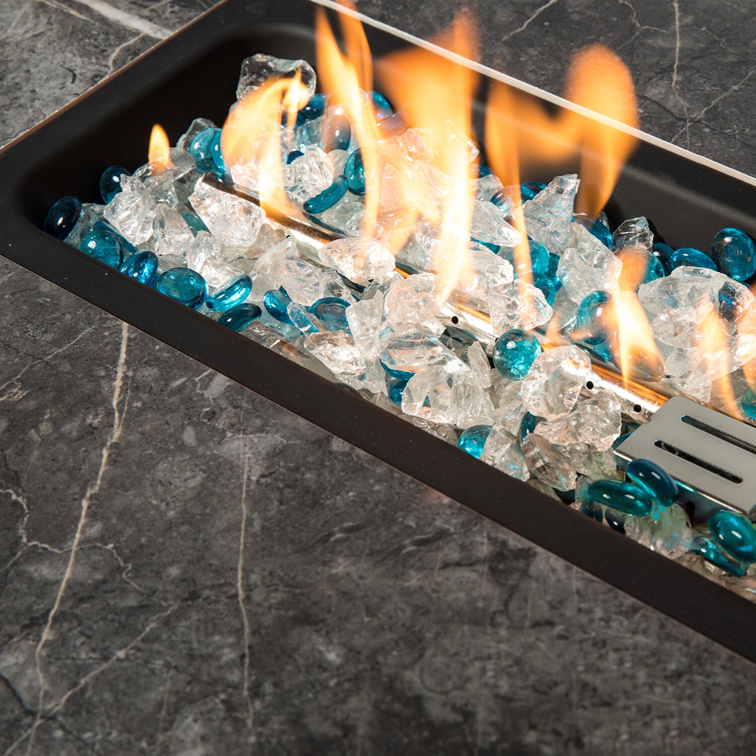 Bybafun 32 In W 40000 Btu Brown Wicker Rectangle Propane Gas Fire Pit Table In The Gas Fire Pits 