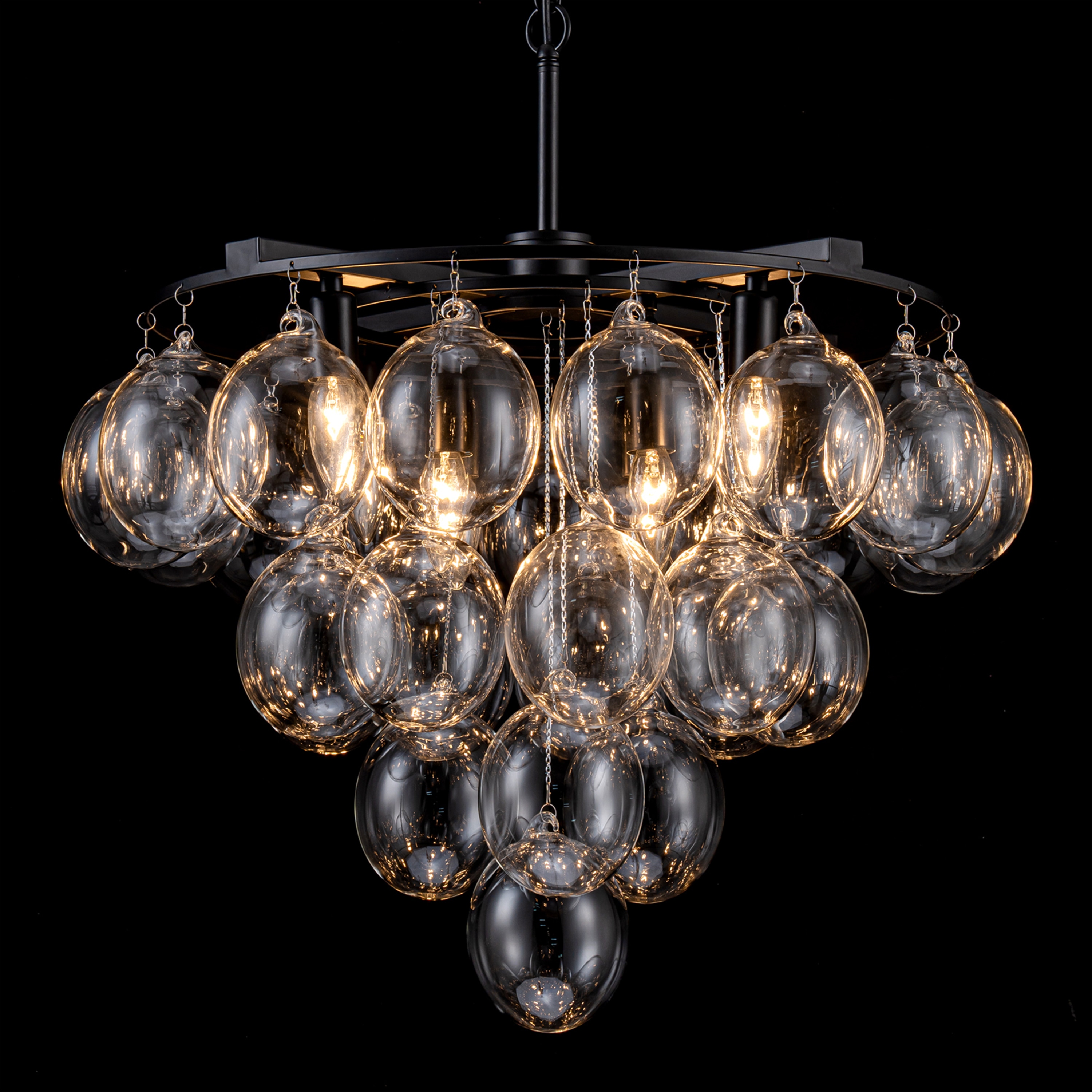 GoYeel ZP081BL08 8 -Light Matte Black Modern/contemporary For Use in Bedrooms, Dining Rooms, Foyers, Kitchens, Living Rooms Chandelier