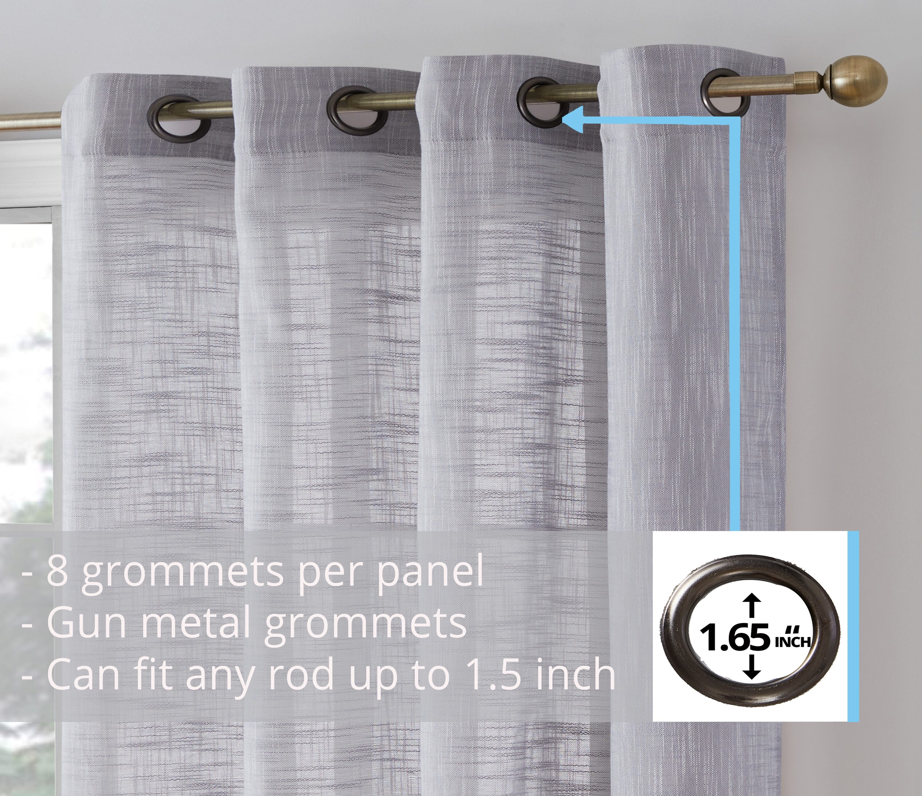 HLC.me MAD-LNGR-LTGRY72 curtains - View #3