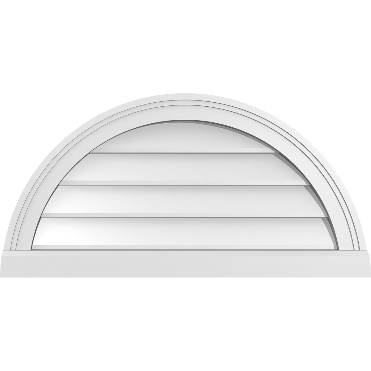 Ekena Millwork GVPHR28X1403SN 28-Inches x 14-Inches Off-white Half round PVC Gable Louver Vent