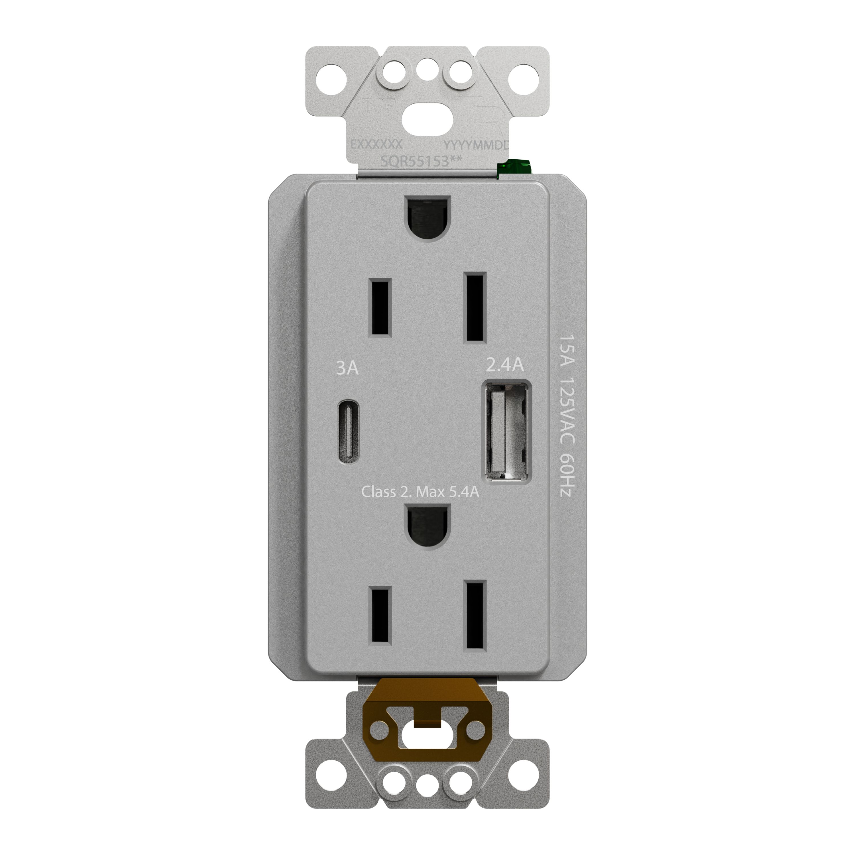 Basics Smart In-Wall Outlet with 2 Individually Controlled Outlets,  Tamper Resistant, 2.4 GHz Wi-Fi, Works with Alexa Only, 4.57 x 2.80 x 1.85