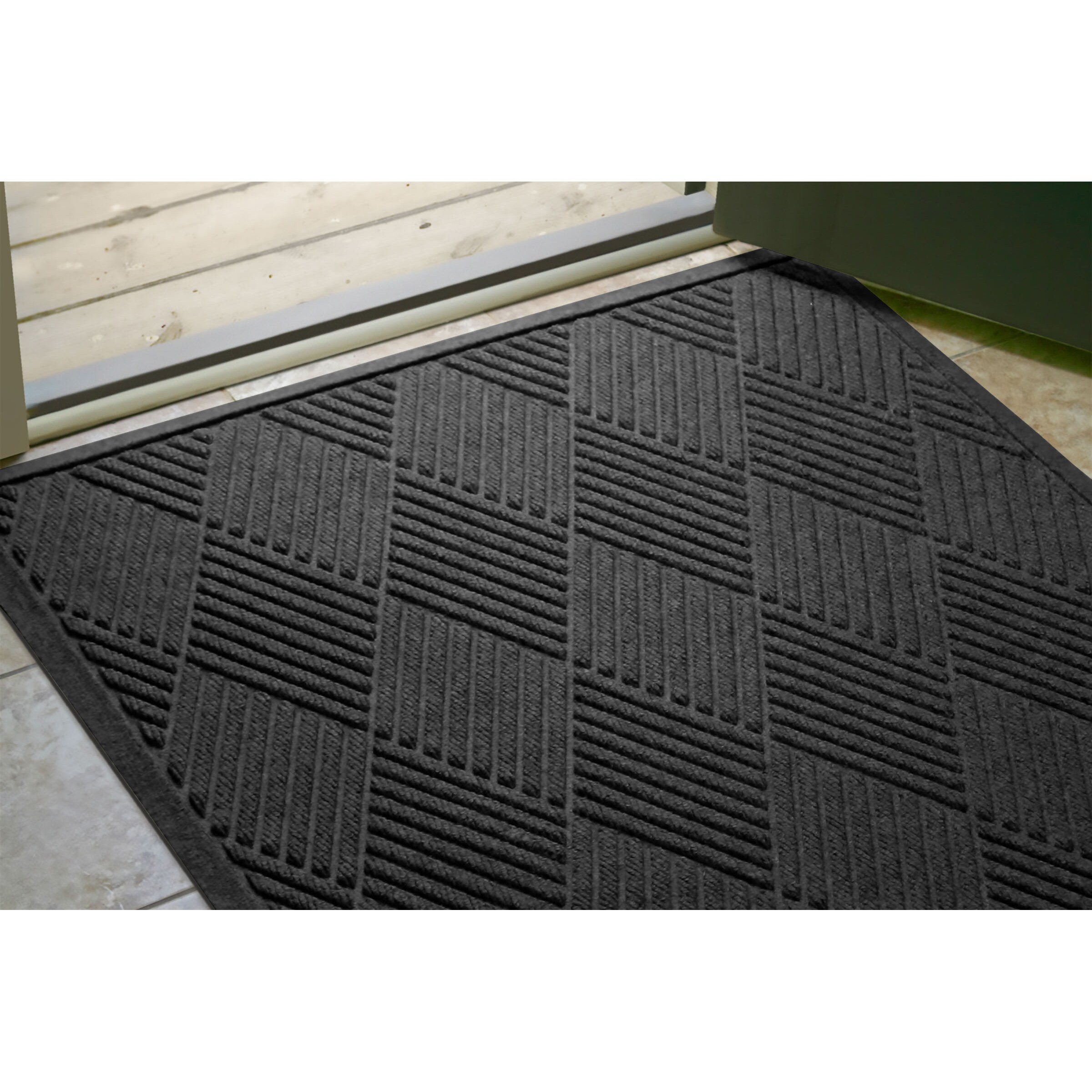 Project Source 3-ft x 4-ft Charcoal Rectangular Indoor or Outdoor Door Mat  at