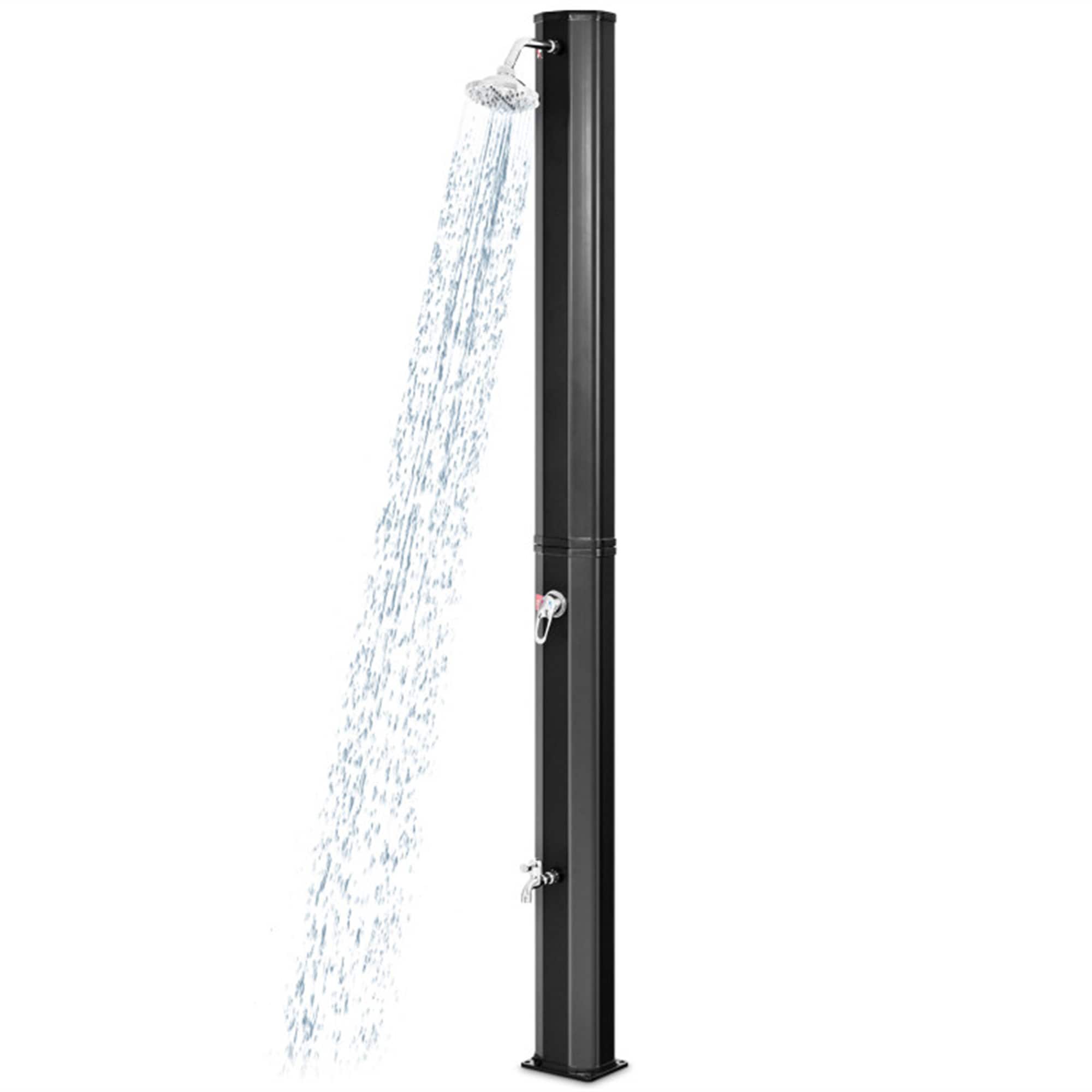 BABOOM BOM-2337ORWSI 7-in x 7-in x 87-in Black Heated Outdoor shower