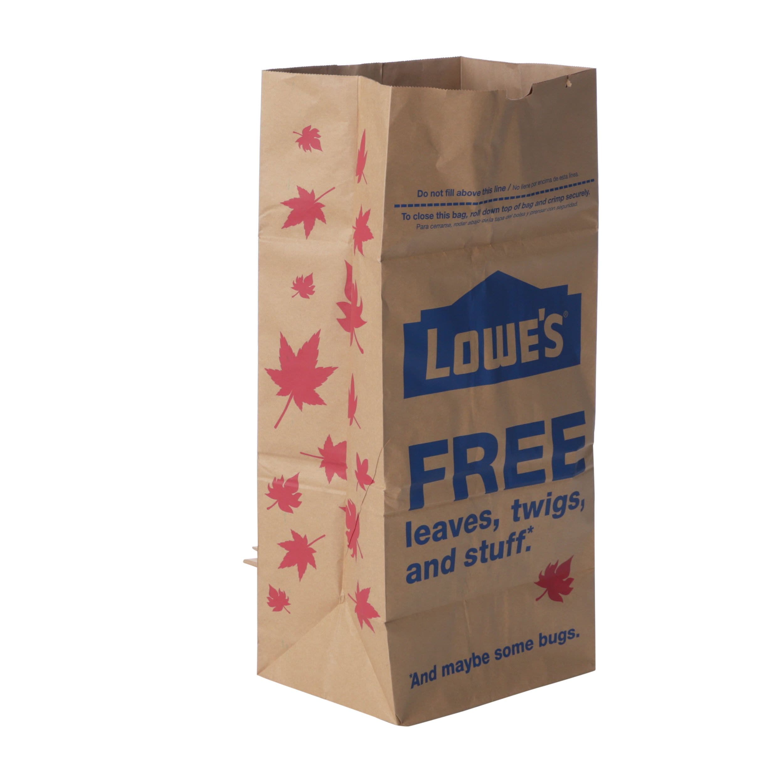 Lowe's 30 Gallon Lawn Leaf Refuse Bags Heavy Duty Brown Paper Yard Clean Up 5-Pk 