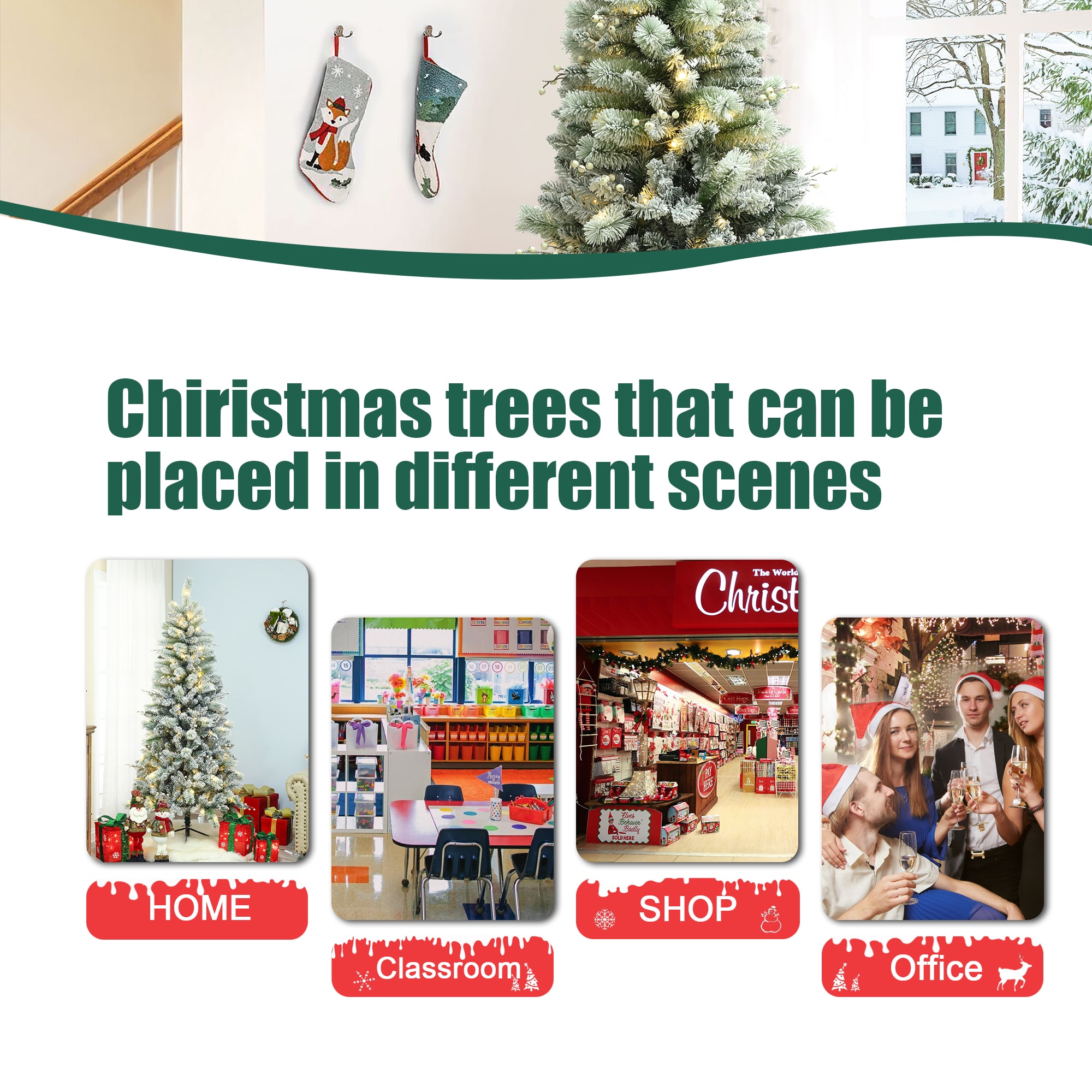 LuxenHome WHAP1785 Artificial-Christmas-Trees - View #12