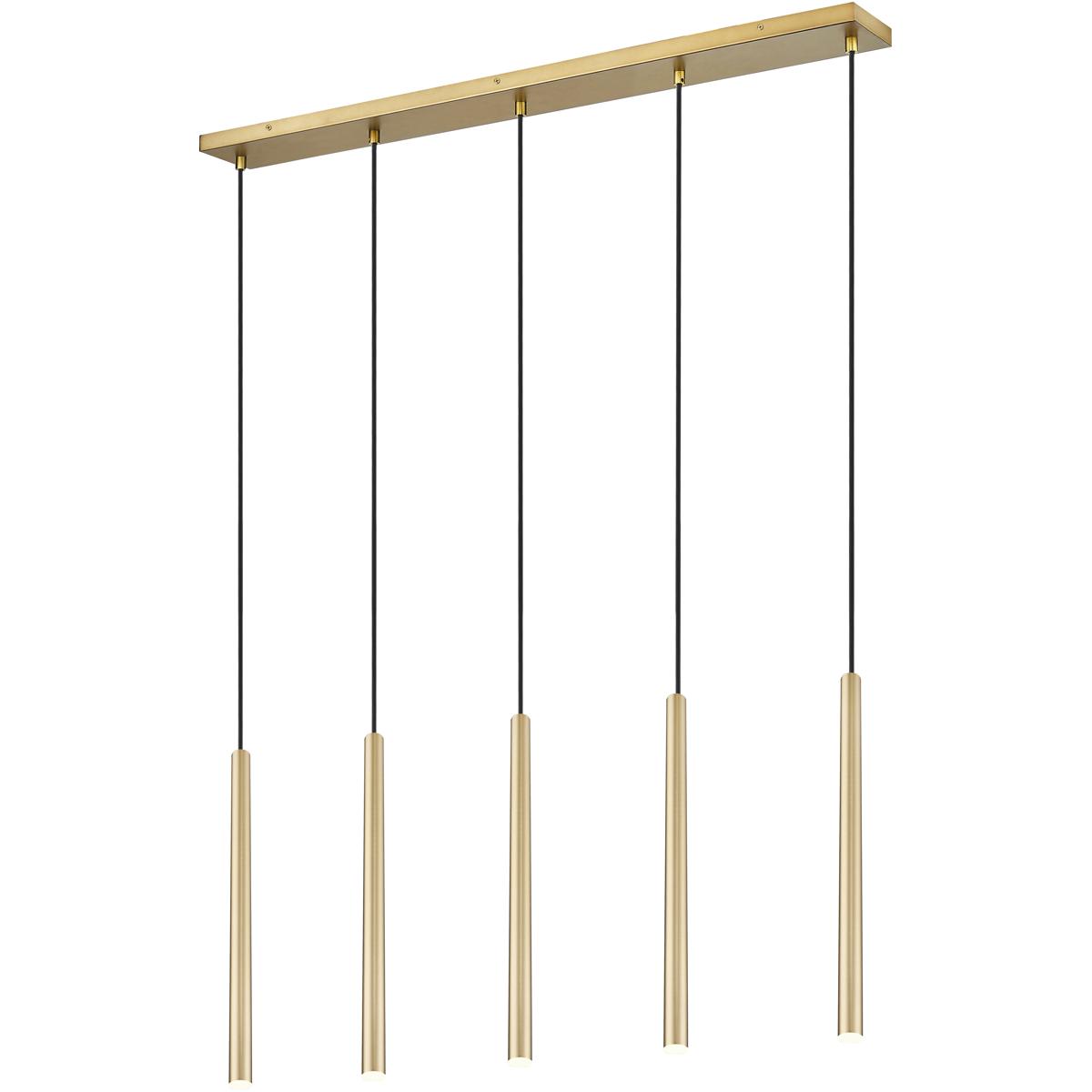 Z-Lite 2822922 919MP24-5L-MGLD-LED Forest Linear Chandelier Ceiling Light in Modern Gold