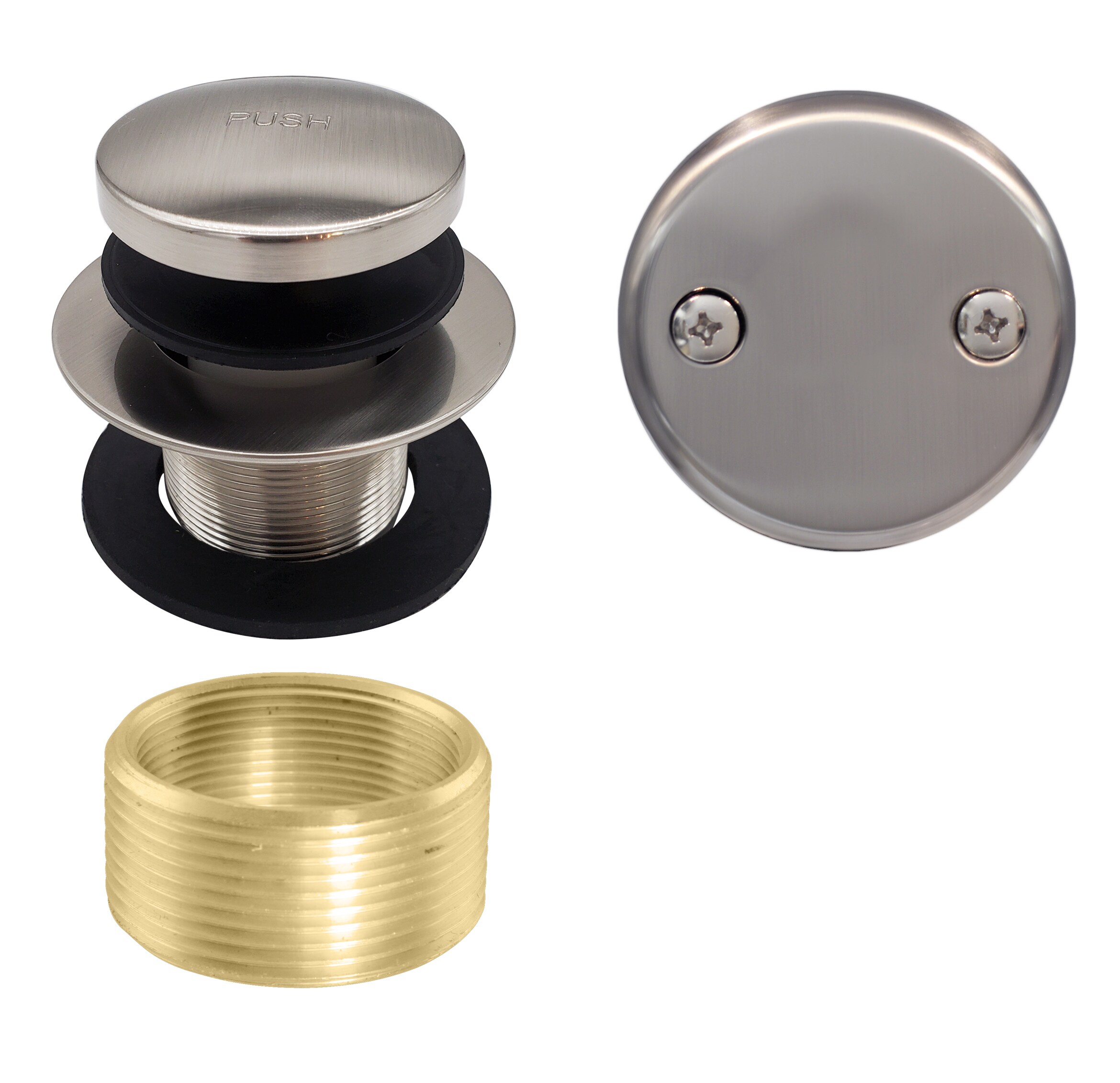 WESTBRASS D93K-07 Tip Toe Universal Tub Trim with Two-hole Faceplate In Satin Nickel