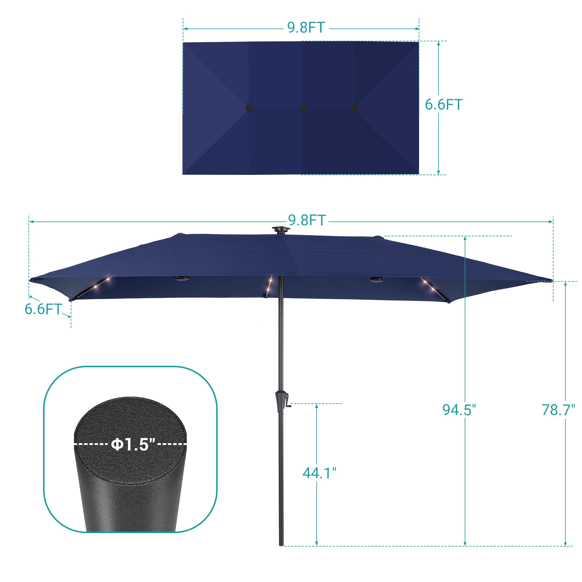 Sonkuki SD-TJLED10WH Umbrellas-2 - View #3