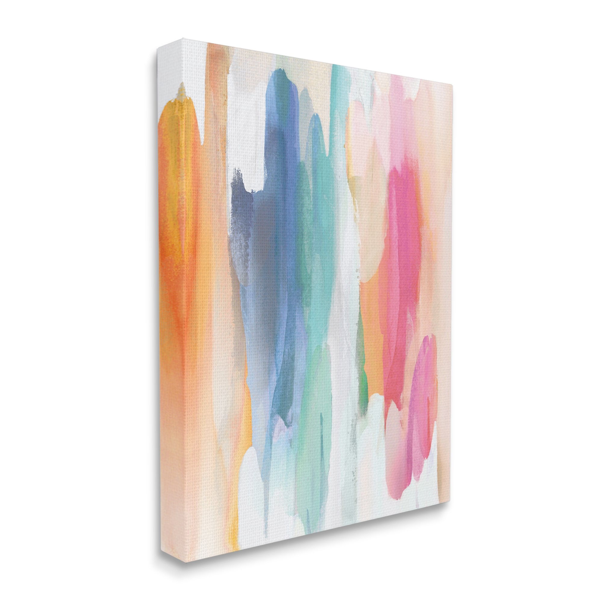 Stupell Industries AE-828-CN-16X20 Faded Rainbow Tones Layered Shape Abstraction Jackie Hanson 20-in H x 16-in W Abstract Print on Canvas