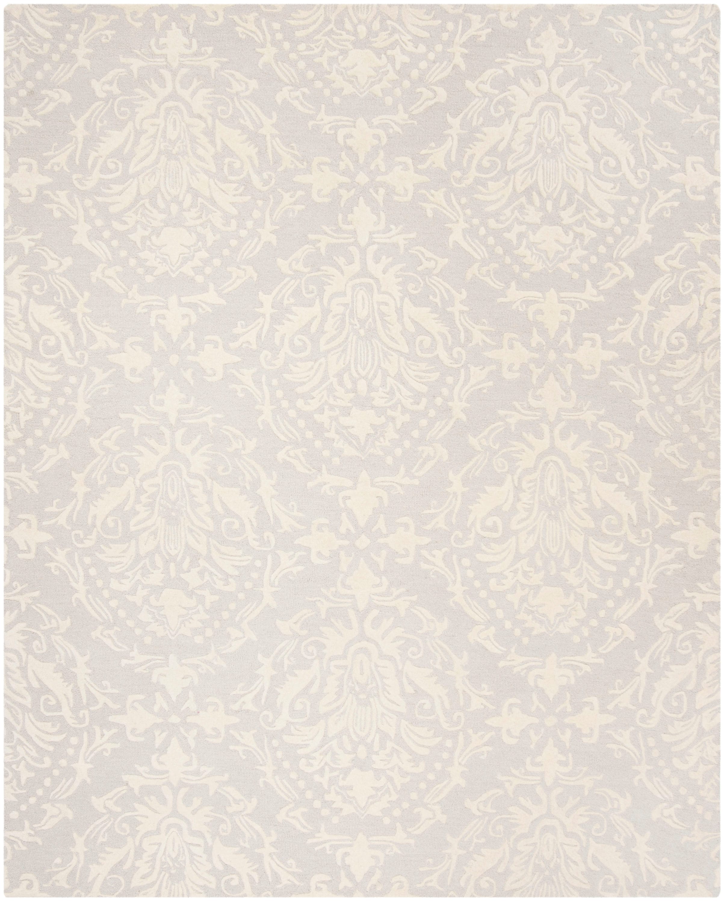 Safavieh BLM107A-8 Blossom Jeanette 8 x 10 (ft) Tufted Wool Light Gray/Ivory Rectangular Indoor Floral/Botanical Bohemian/Eclectic Area rug