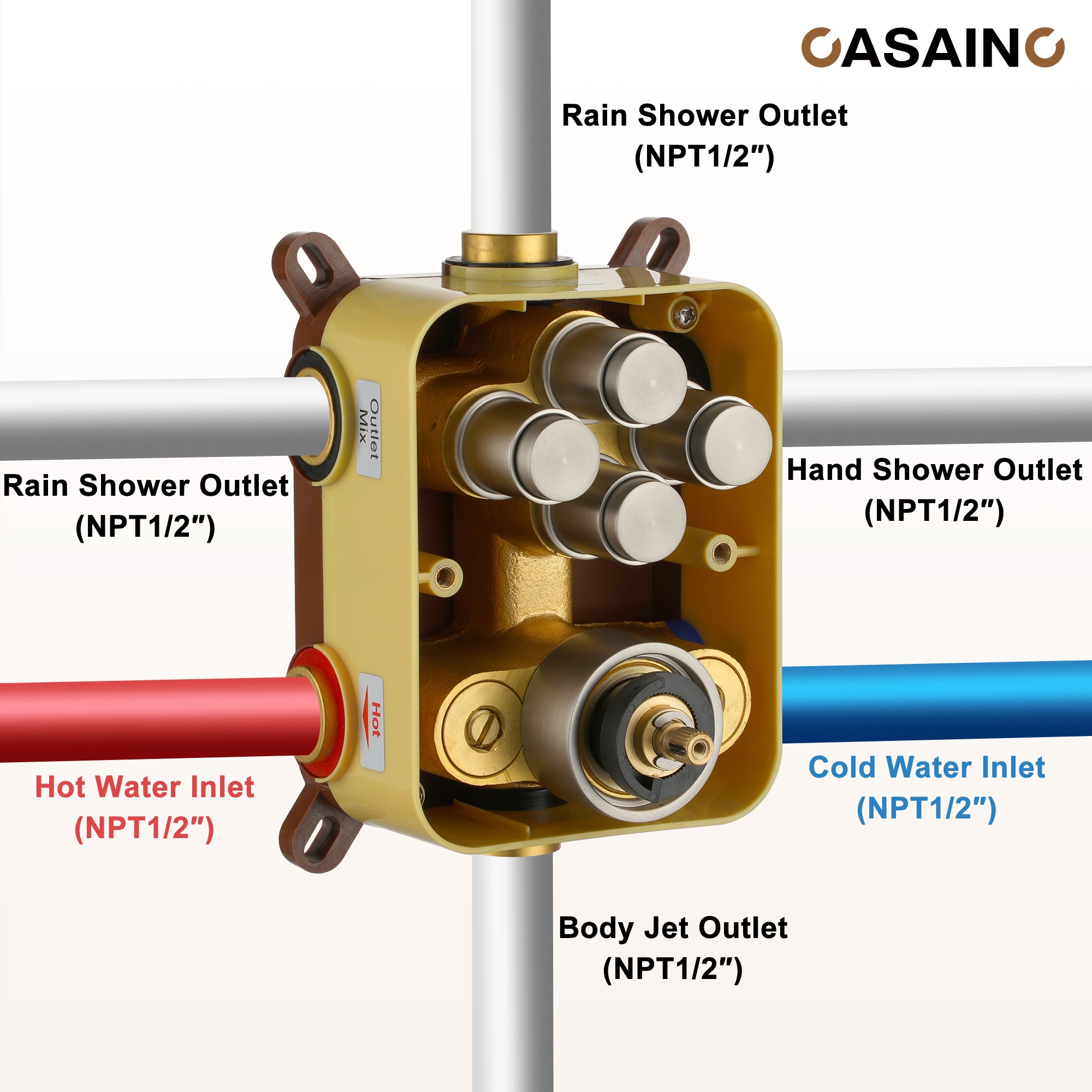 CASAINC CS6228-12BN Showerhead-Bar-Panels - View #10