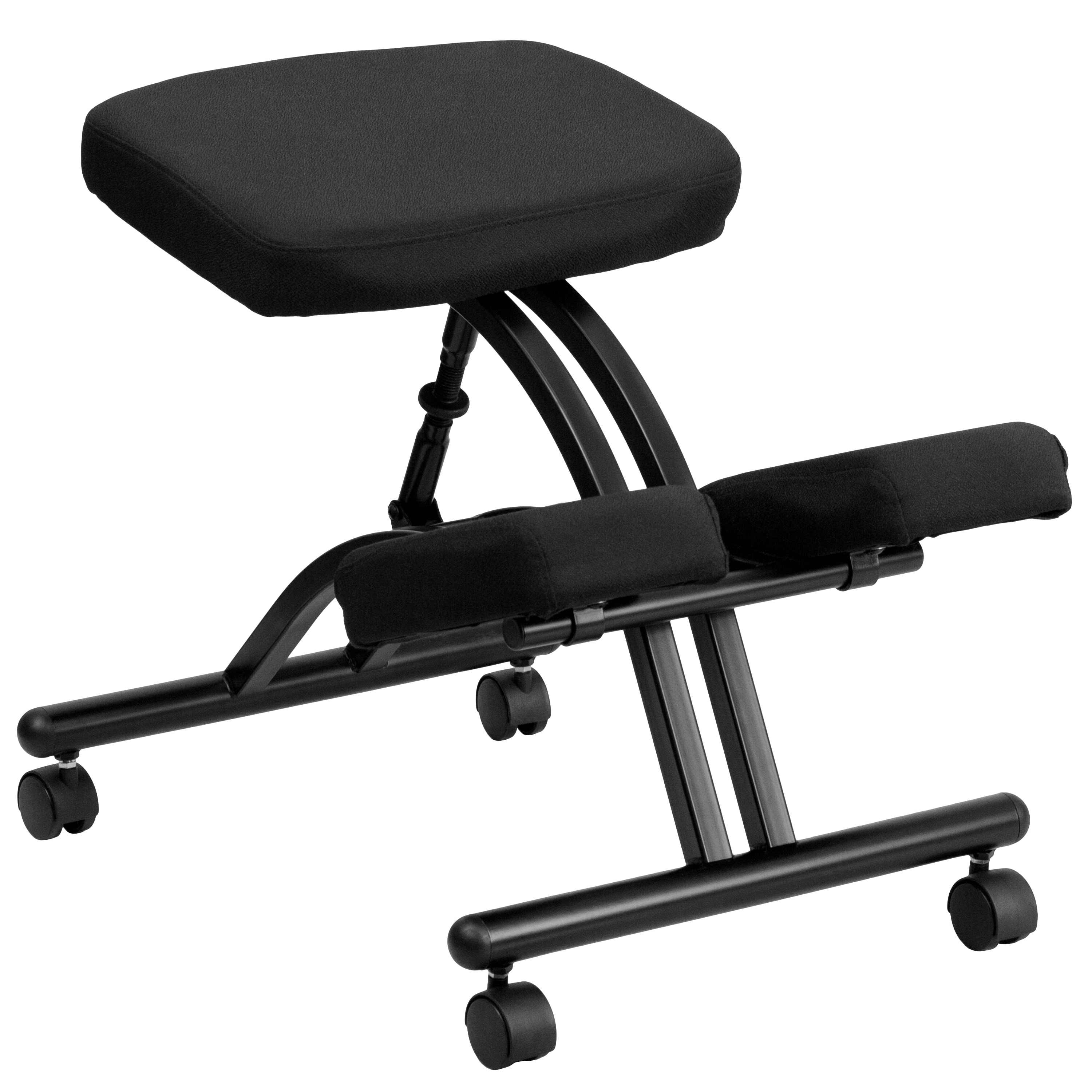 Ergonomic Kneeling Chair: Adjustable Stool, Memory Foam Seat - Black