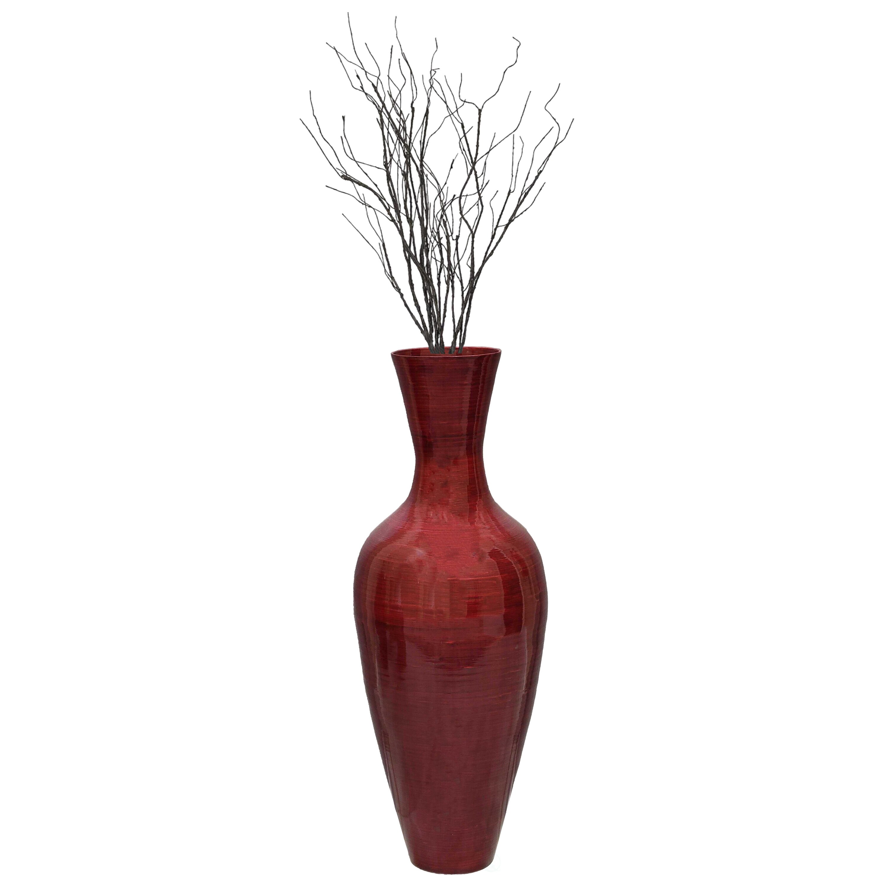 Uniquewise QI003243.AT Red Wood Modern Vase