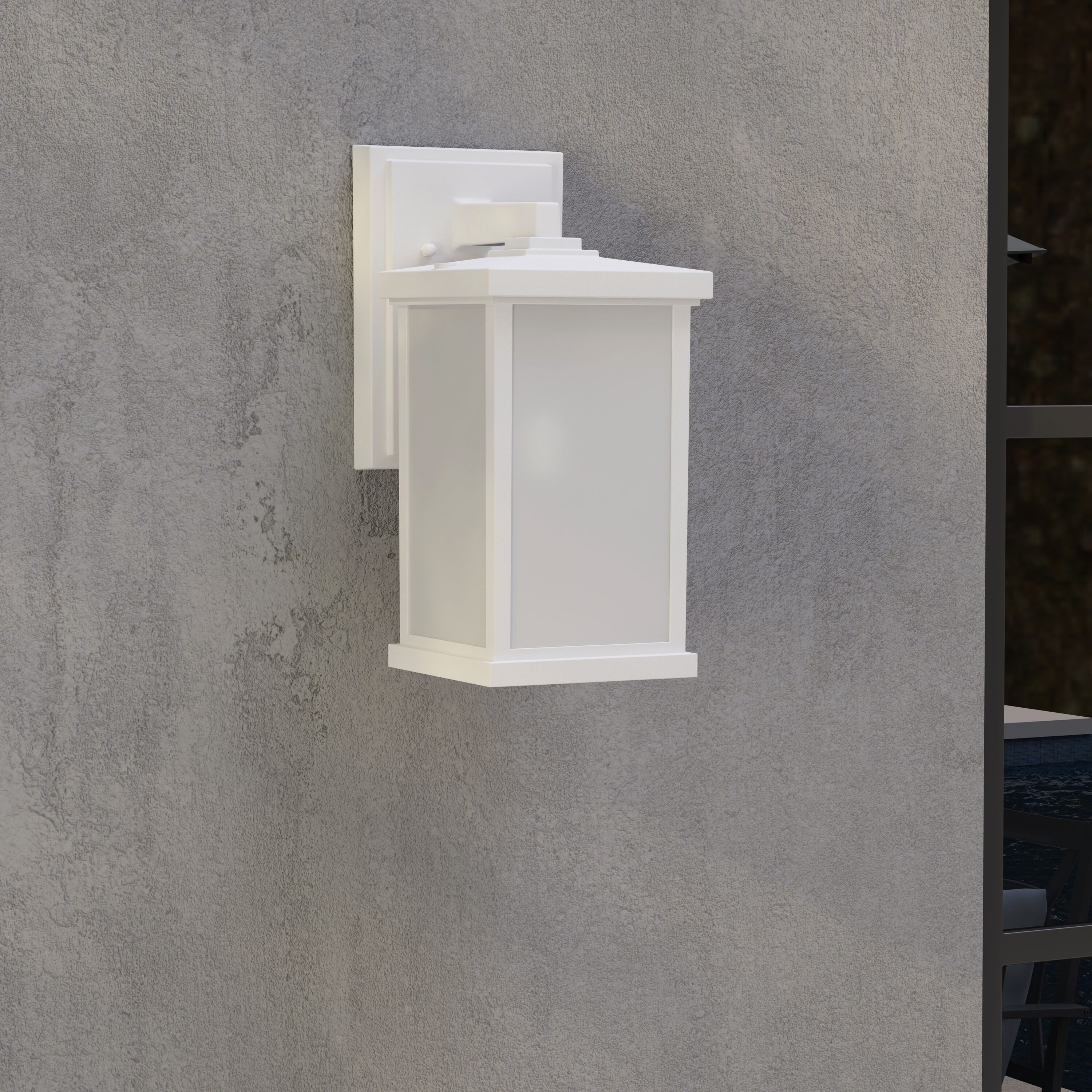 Project Source WL131WW Talen 1 -Light 14.4-in H White Hardwired Outdoor Wall Light