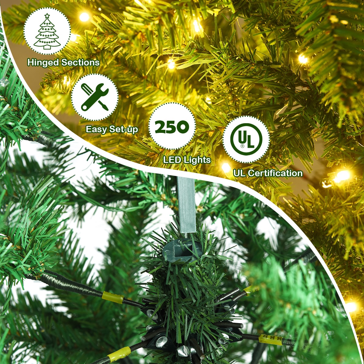 WELLFOR CM-HWY-22810 Artificial-Christmas-Trees - View #5